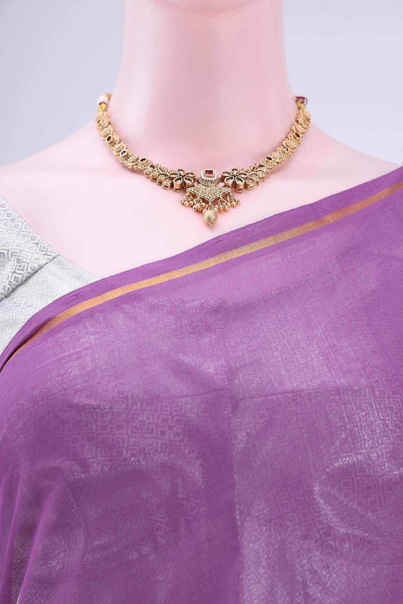 Lilac Venkatagiri Cotton Saree
