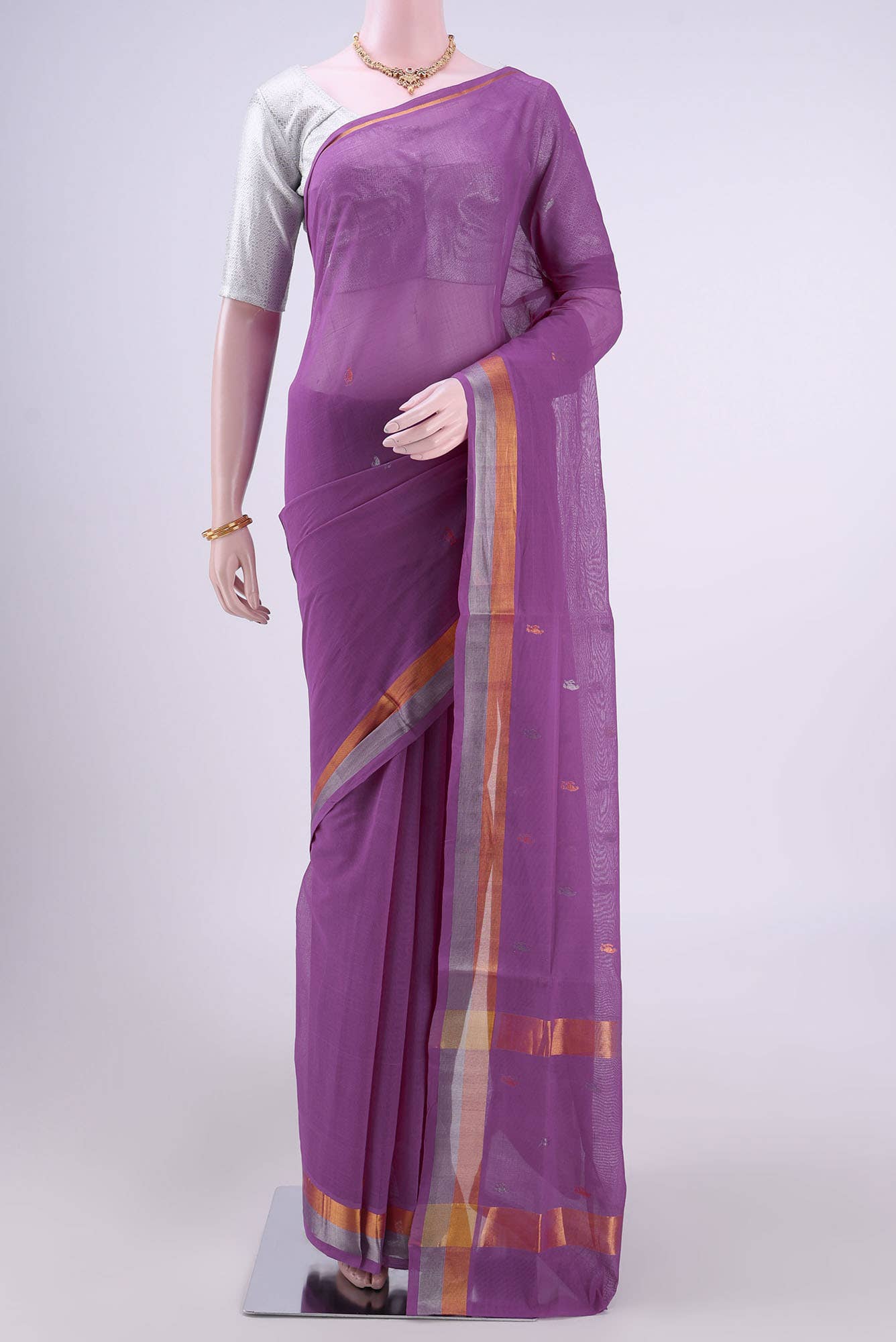 Lilac Venkatagiri Cotton Saree