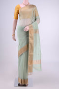 Pista Green Maheshwari Silk Cotton Saree