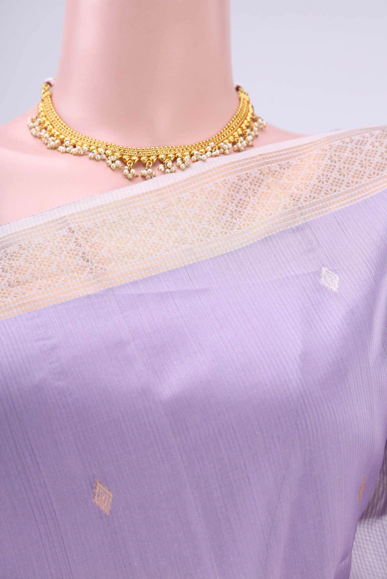 Mauve Maheshwari Silk Saree