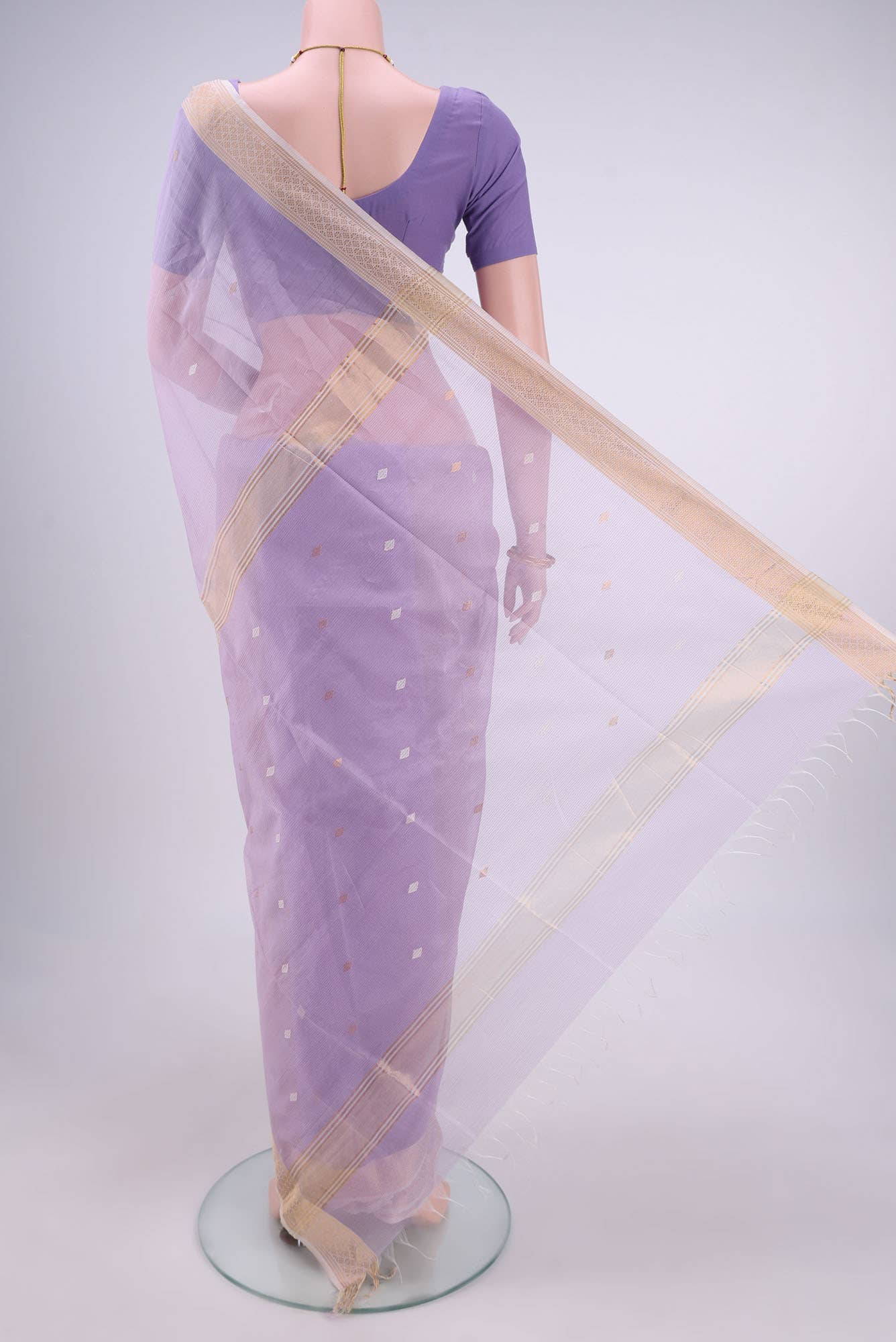 Mauve Maheshwari Silk Saree