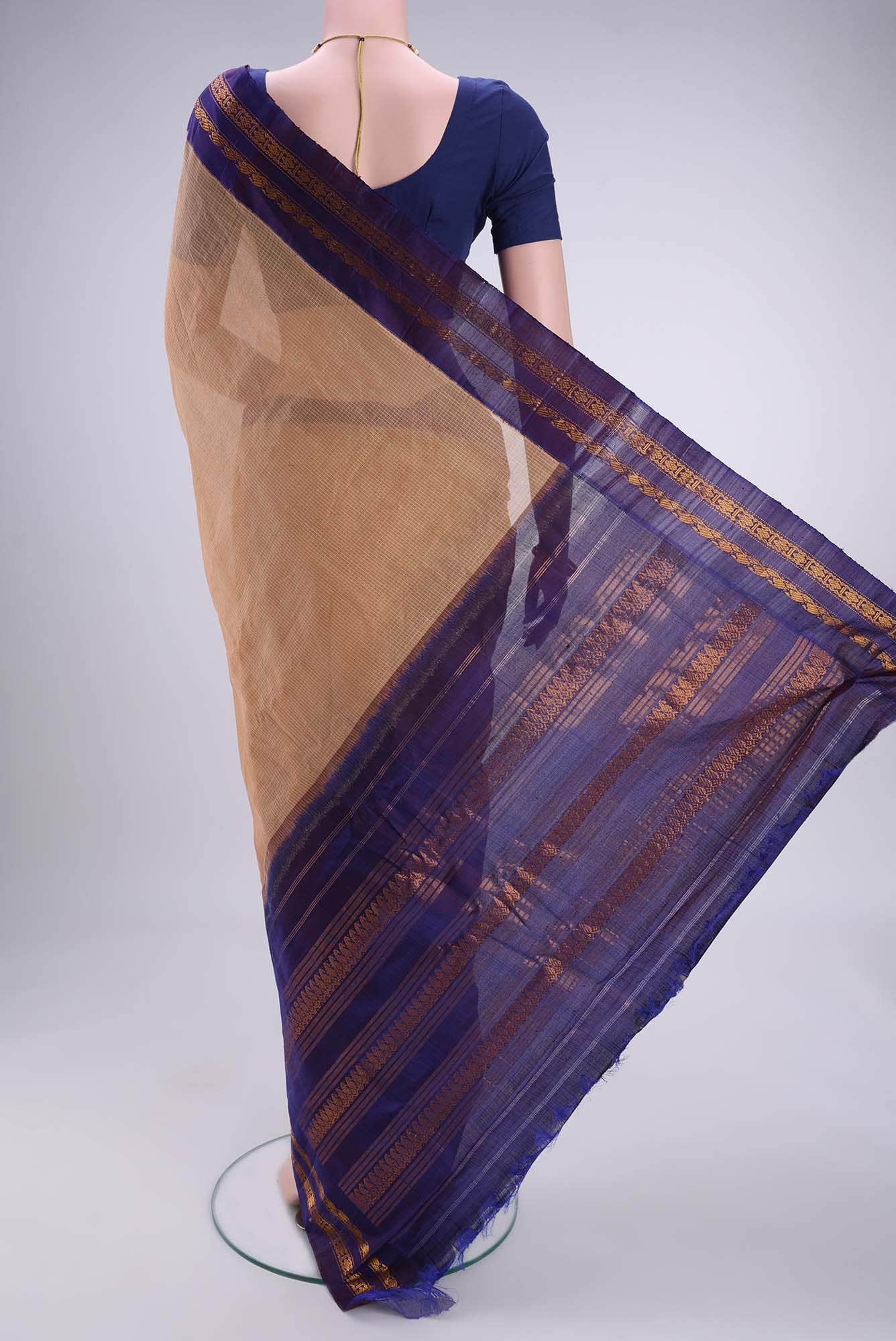 Beige Gadwal cotton Saree