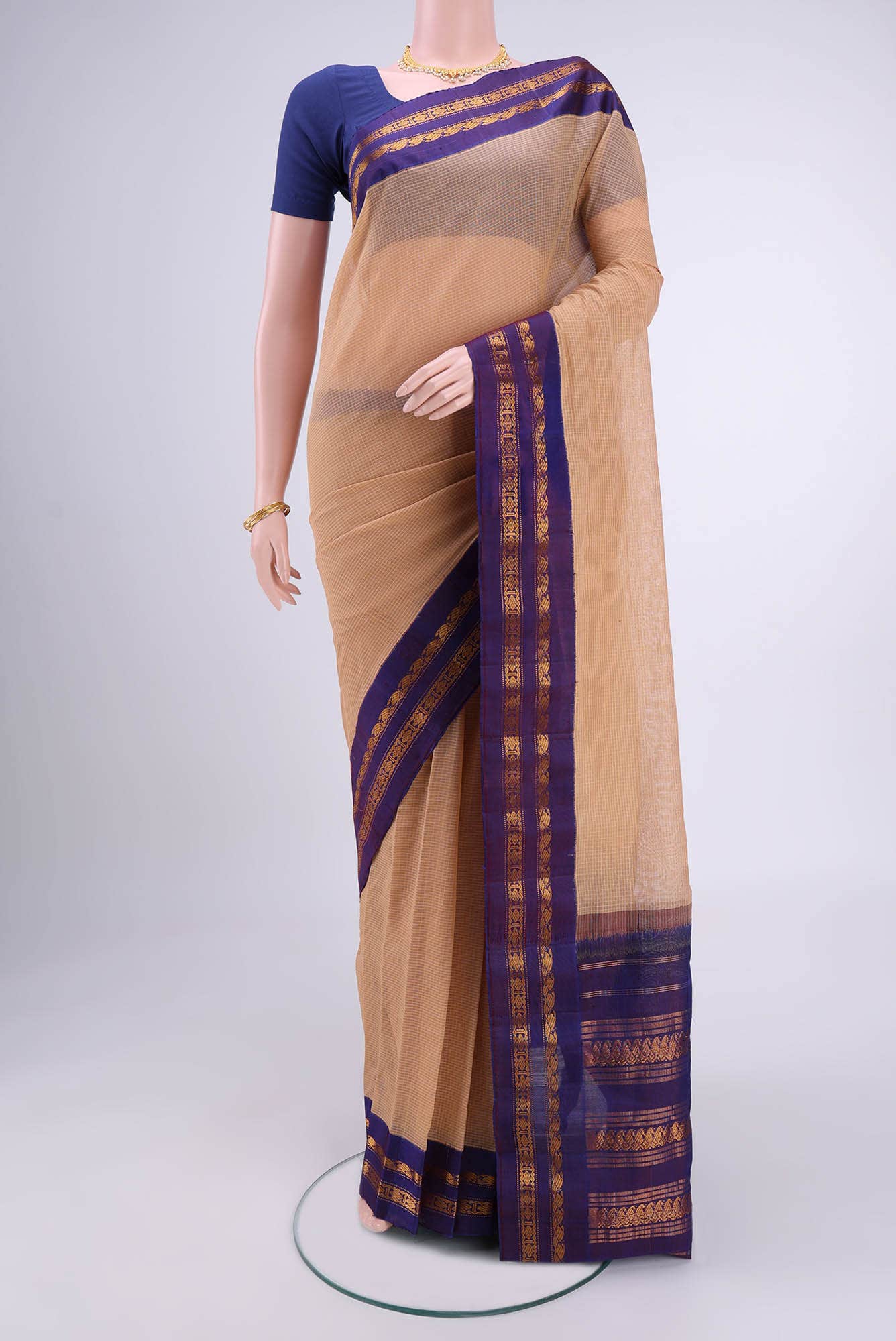 Beige Gadwal cotton Saree