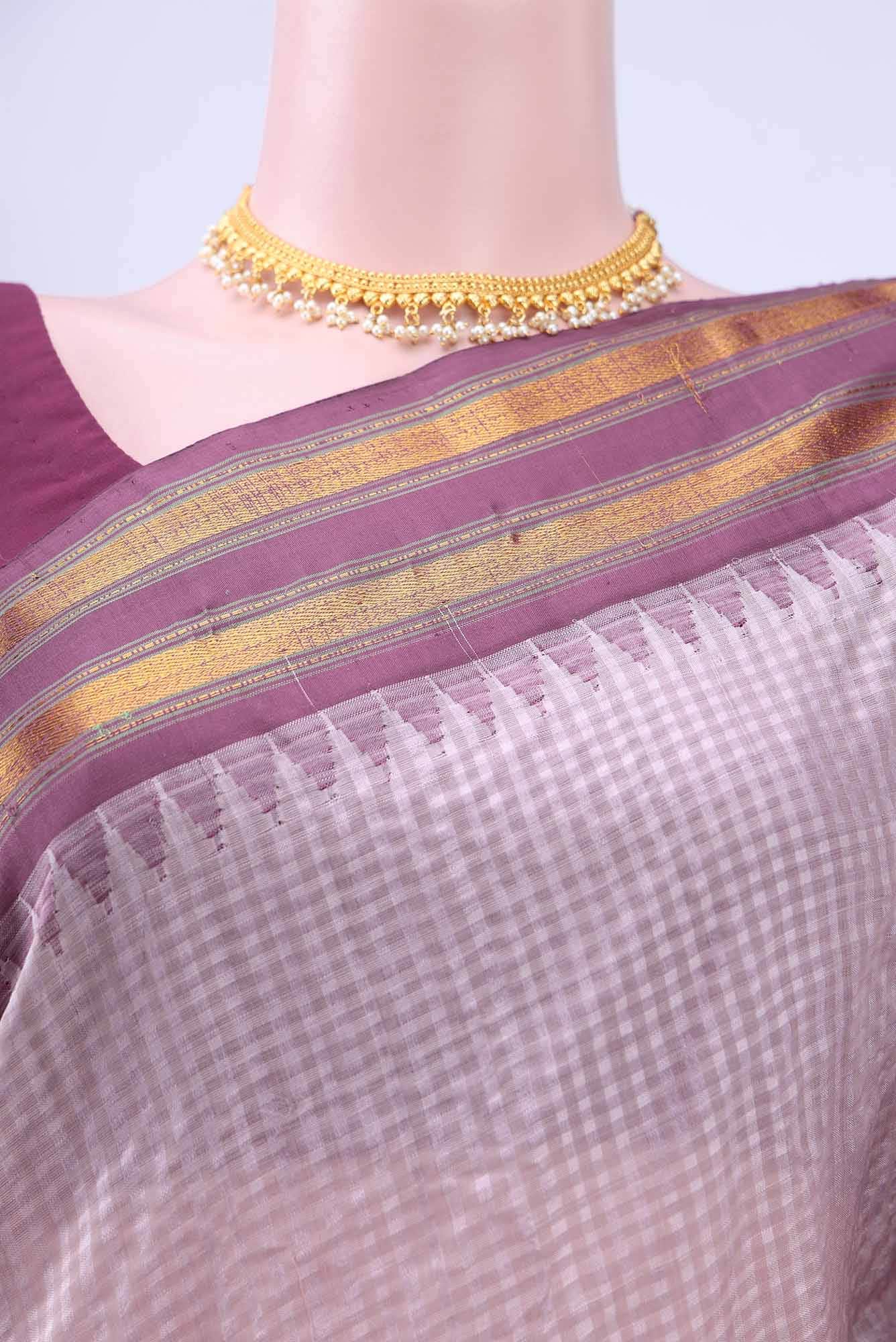 Mauve Gadwal Silk Saree
