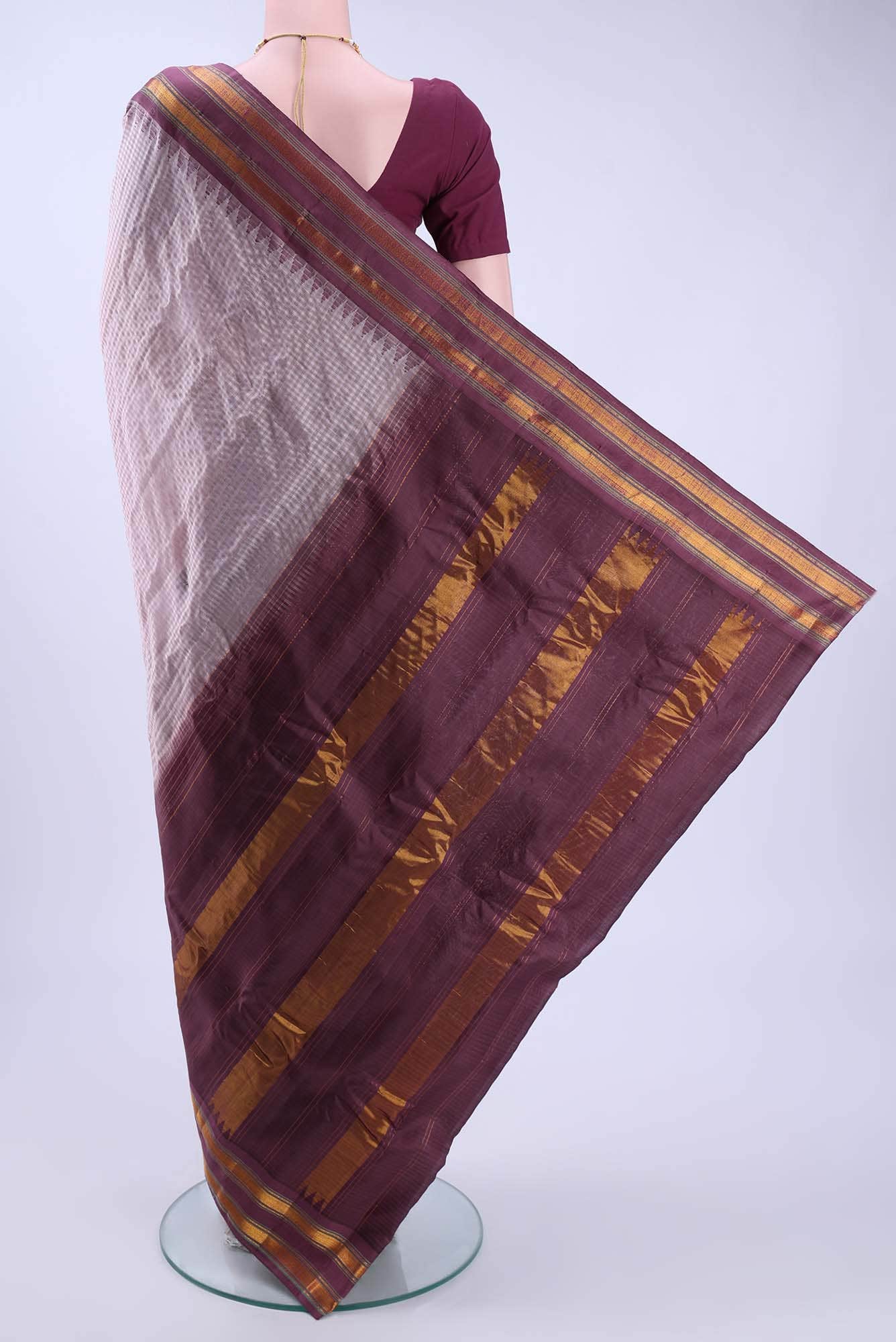 Mauve Gadwal Silk Saree