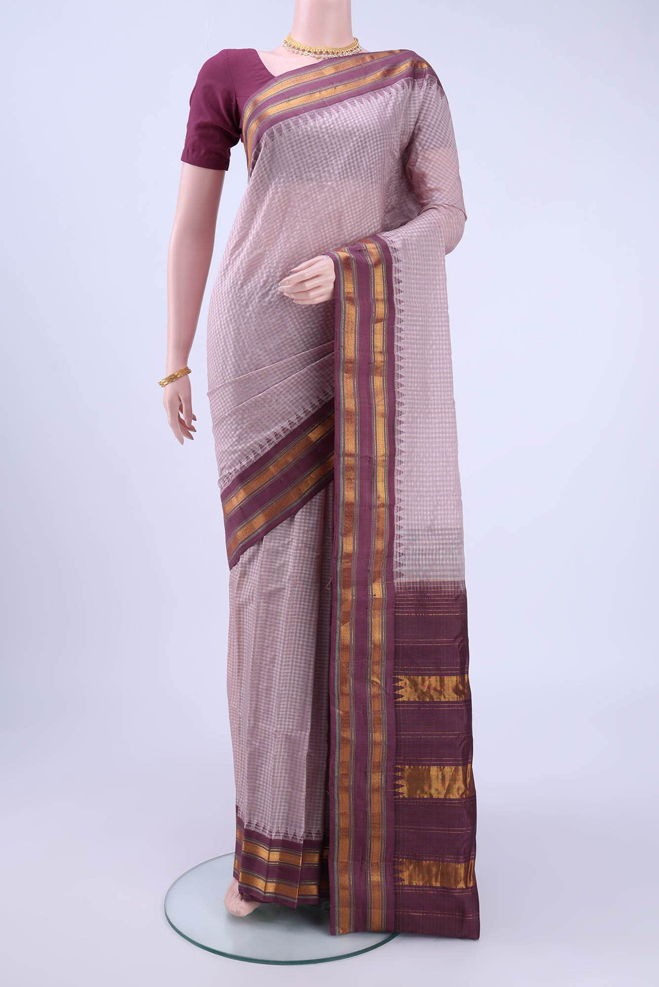 Mauve Gadwal Silk Saree