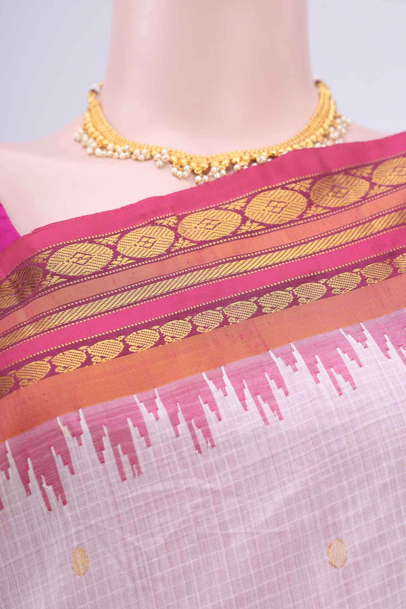 Pink Gadwal Silk Saree