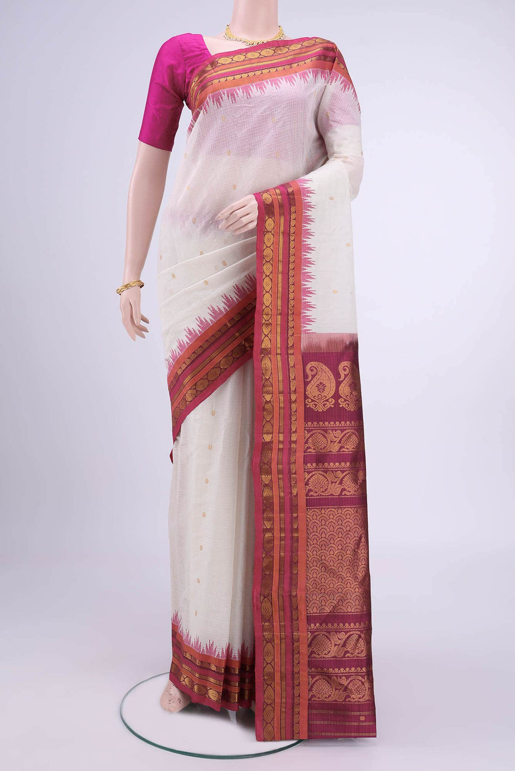 Pink Gadwal Silk Saree