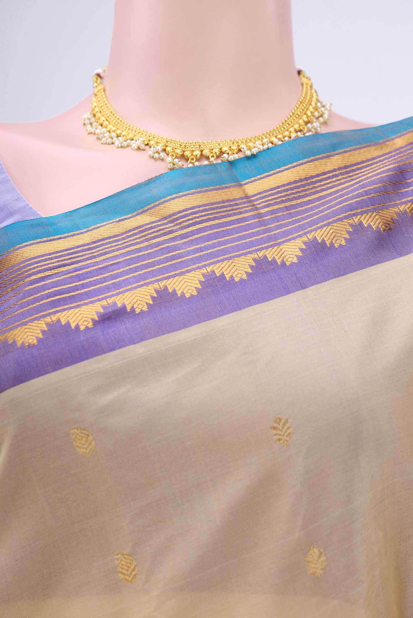 Beige Gadwal Silk Saree