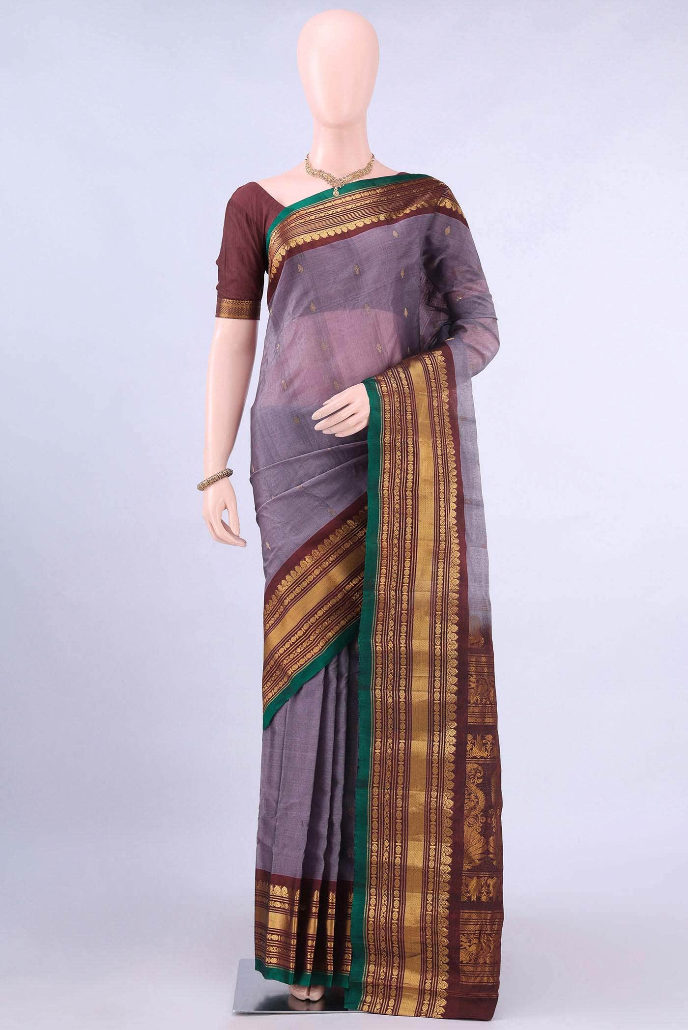 Maroon Gadwal Silk Saree
