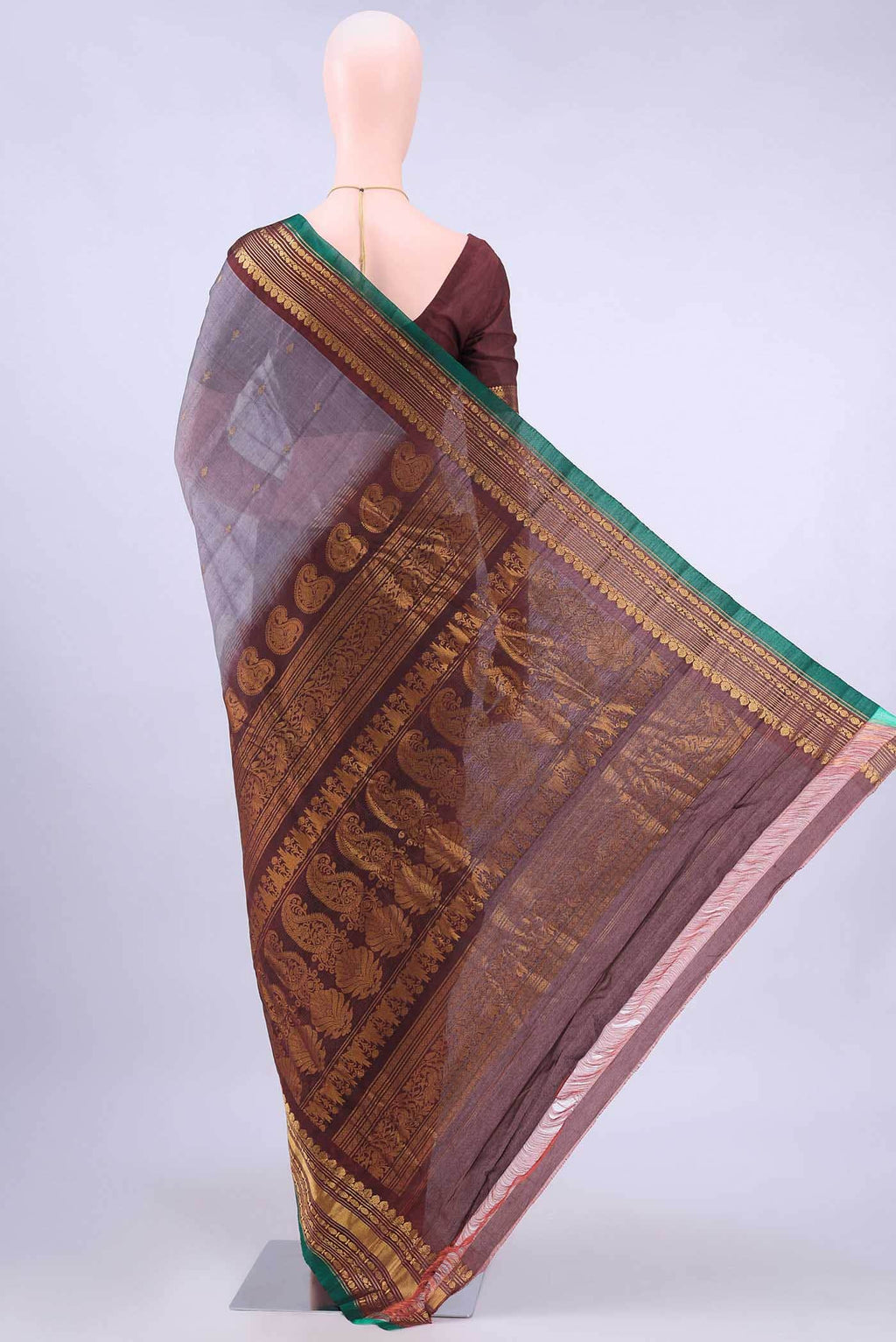 Maroon Gadwal Silk Saree