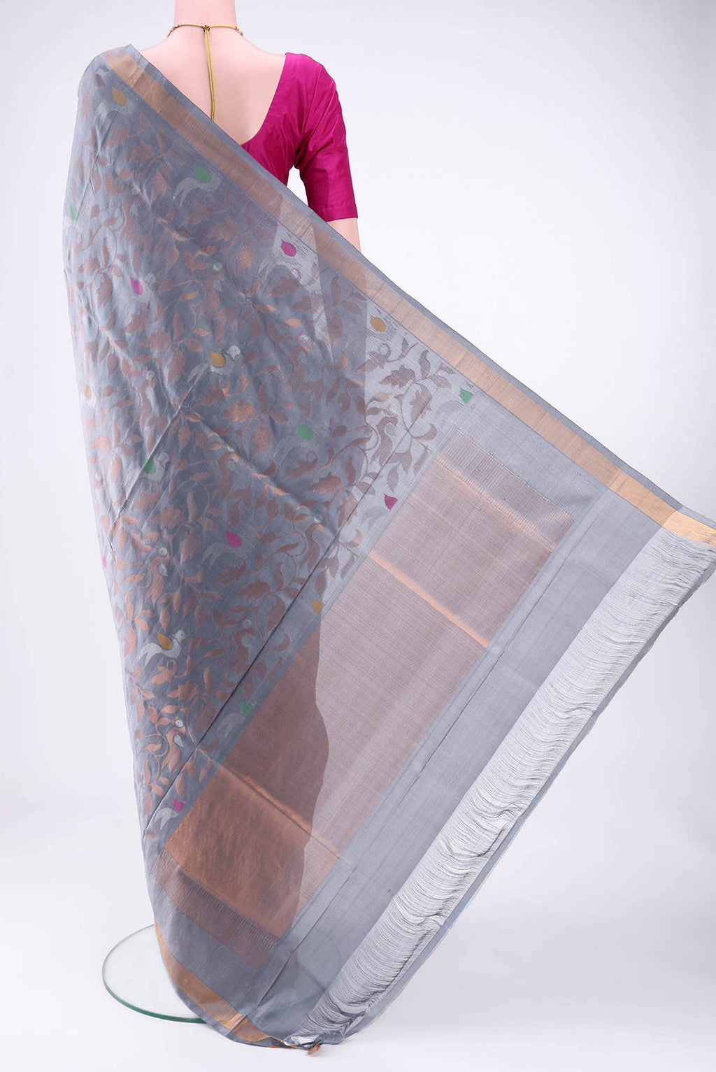 Blue Grey Uppada Silk Saree