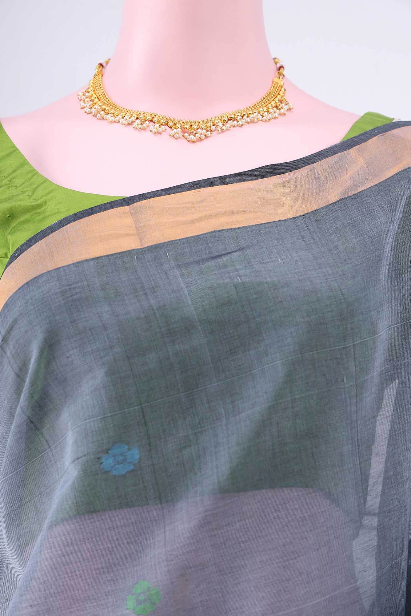Blue Grey Uppada Silk Saree