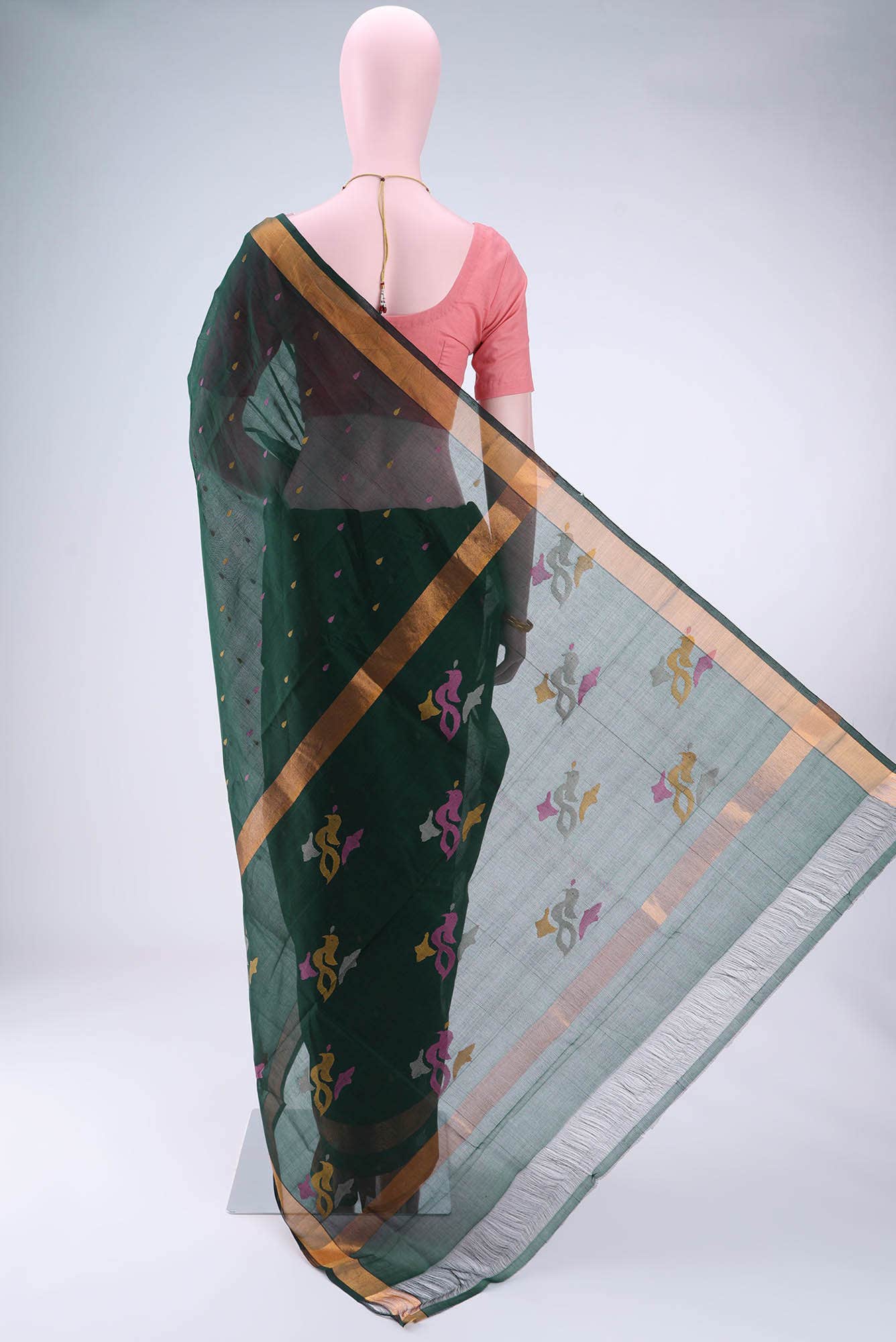 Bottle Green Uppada Silk Saree