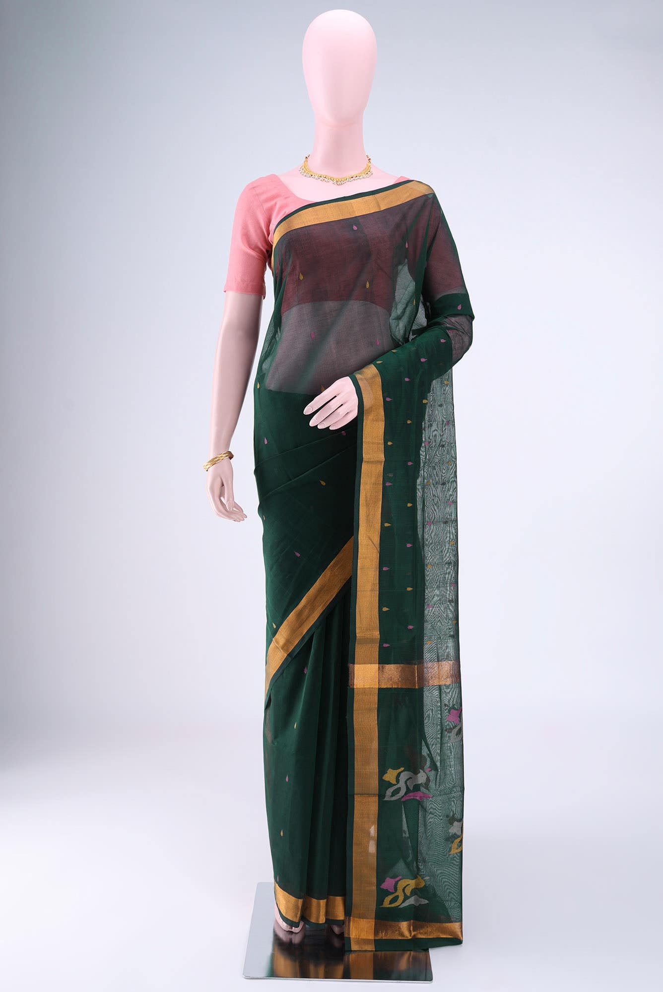 Bottle Green Uppada Silk Saree