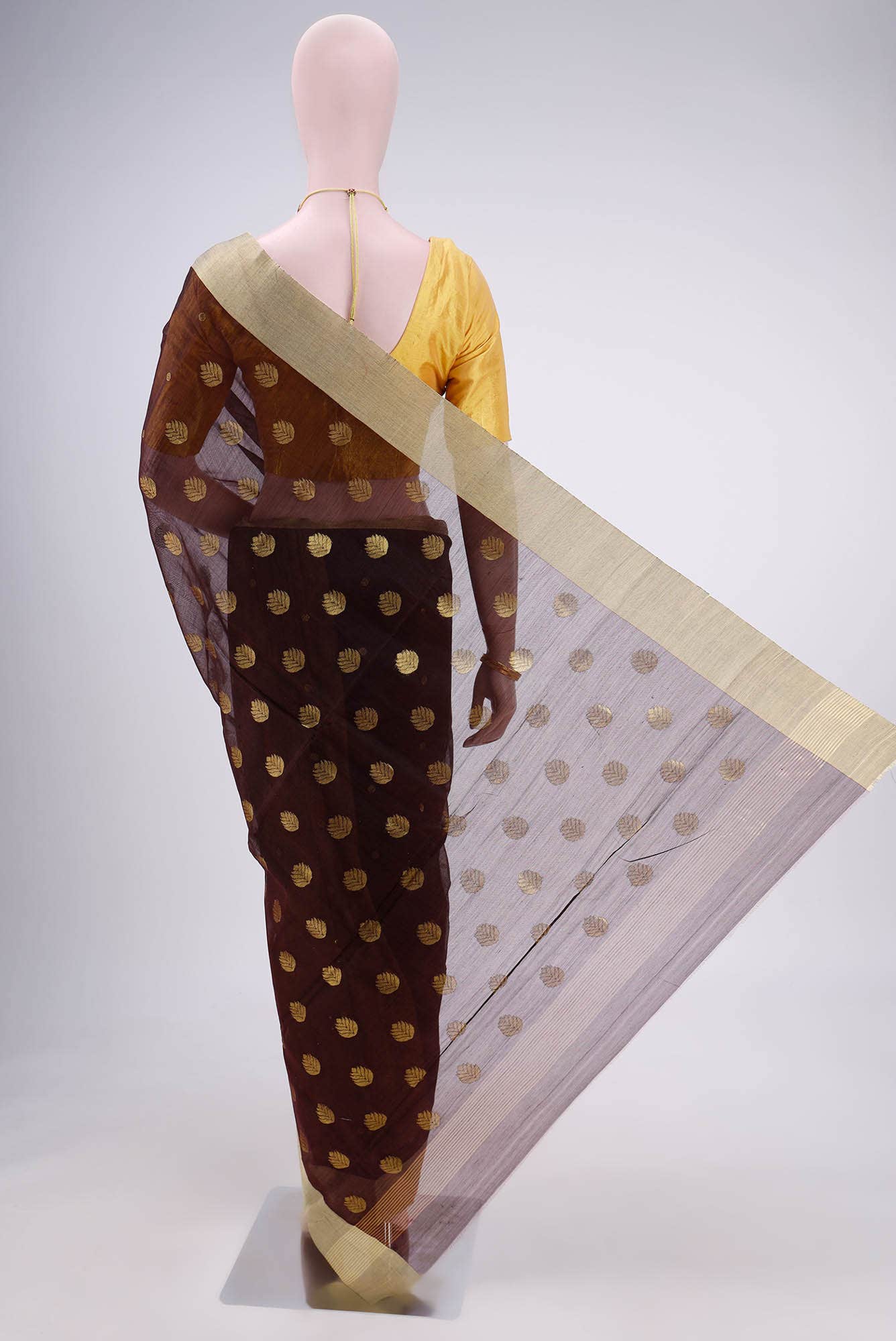 Brown Chanderi Silk Saree