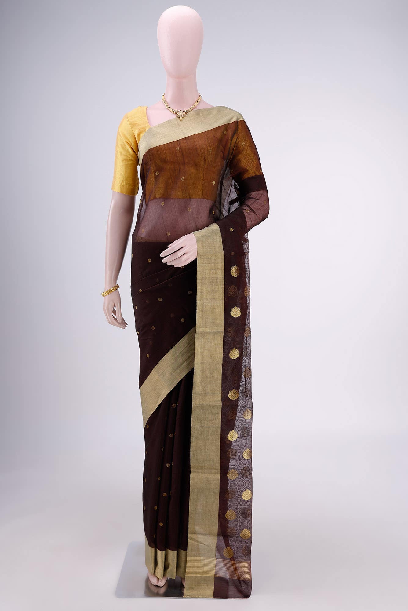Brown Chanderi Silk Saree