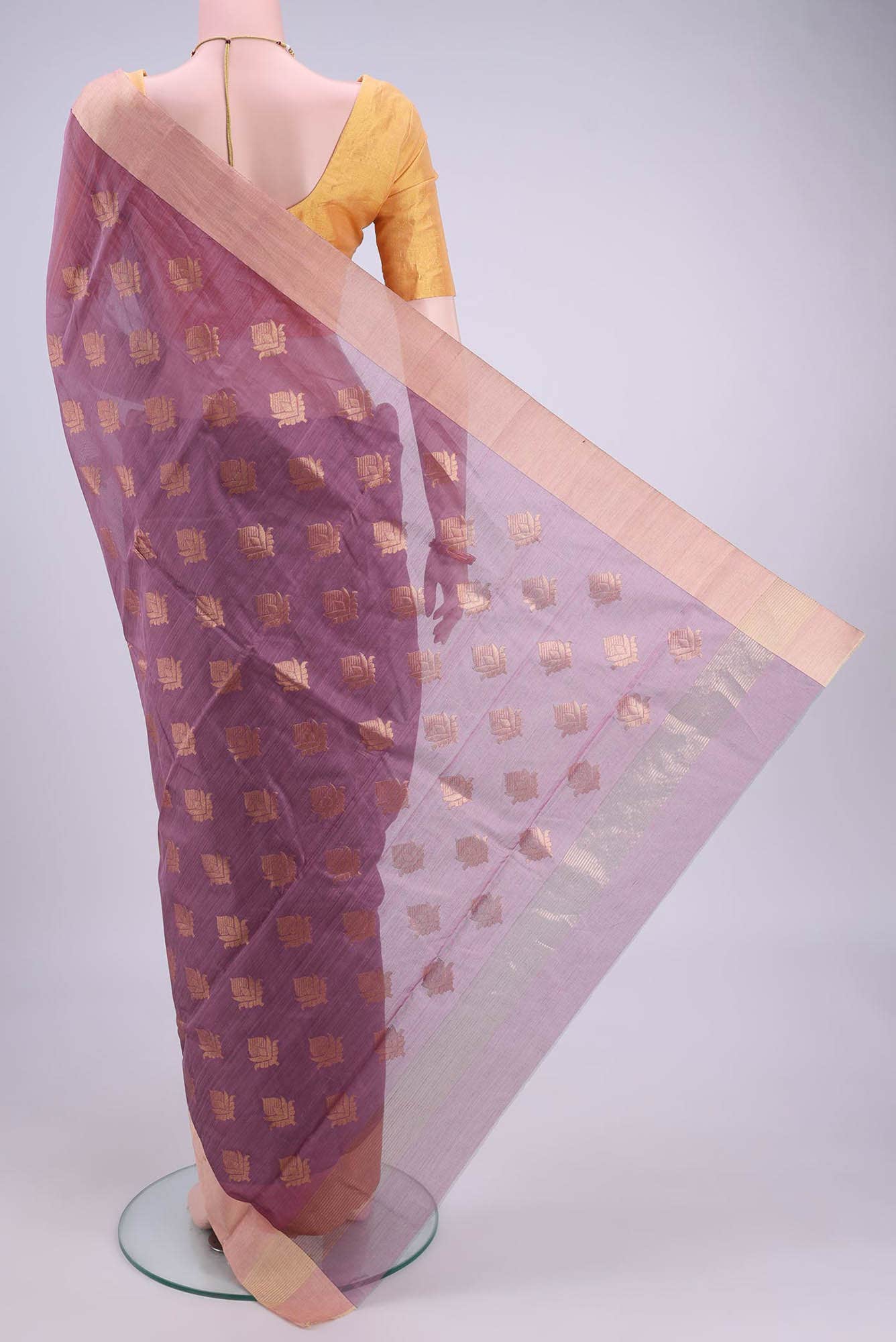 Mauve Dual Tone Chanderi Silk Cotton Saree