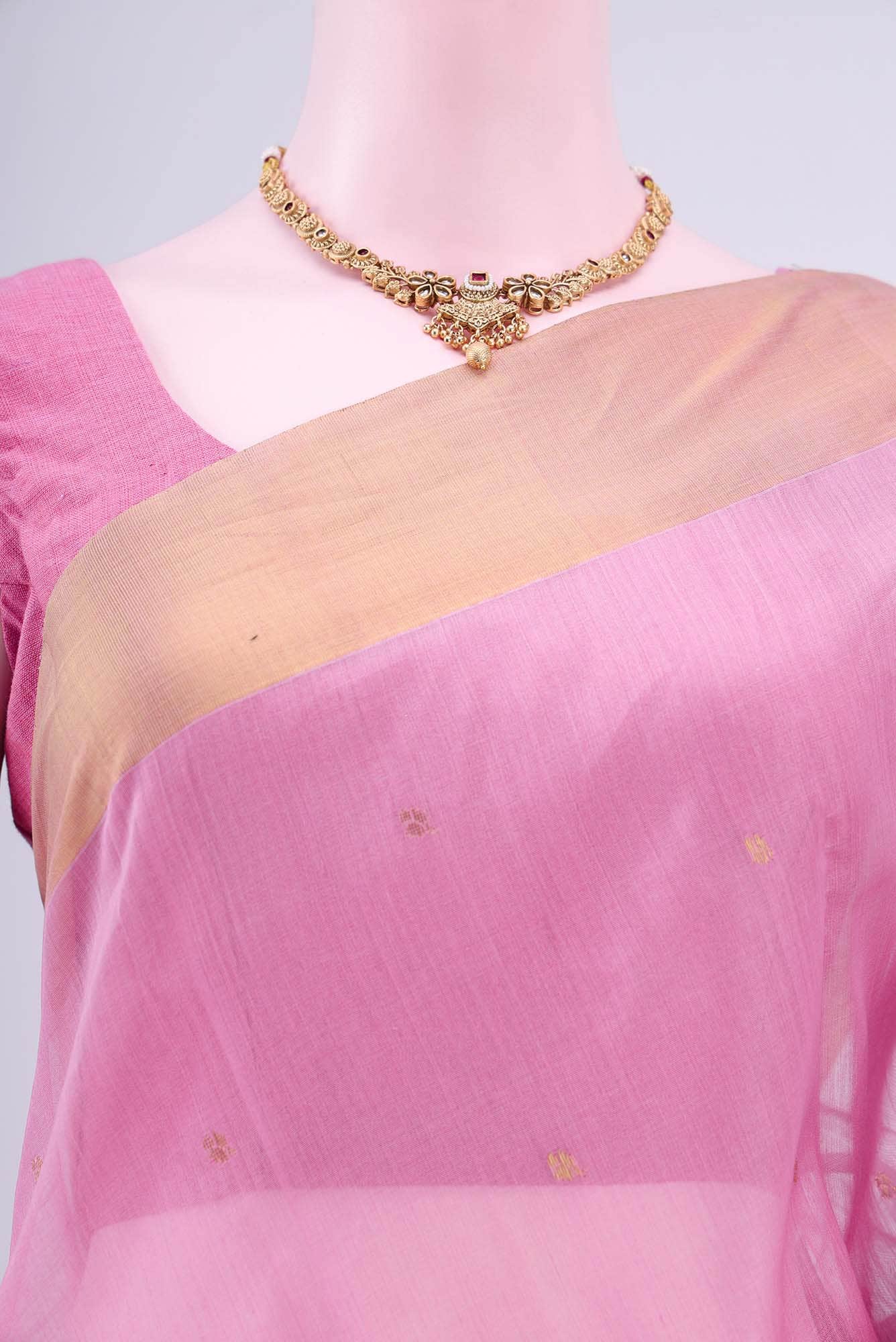 Pink Chanderi Silk Cotton Saree