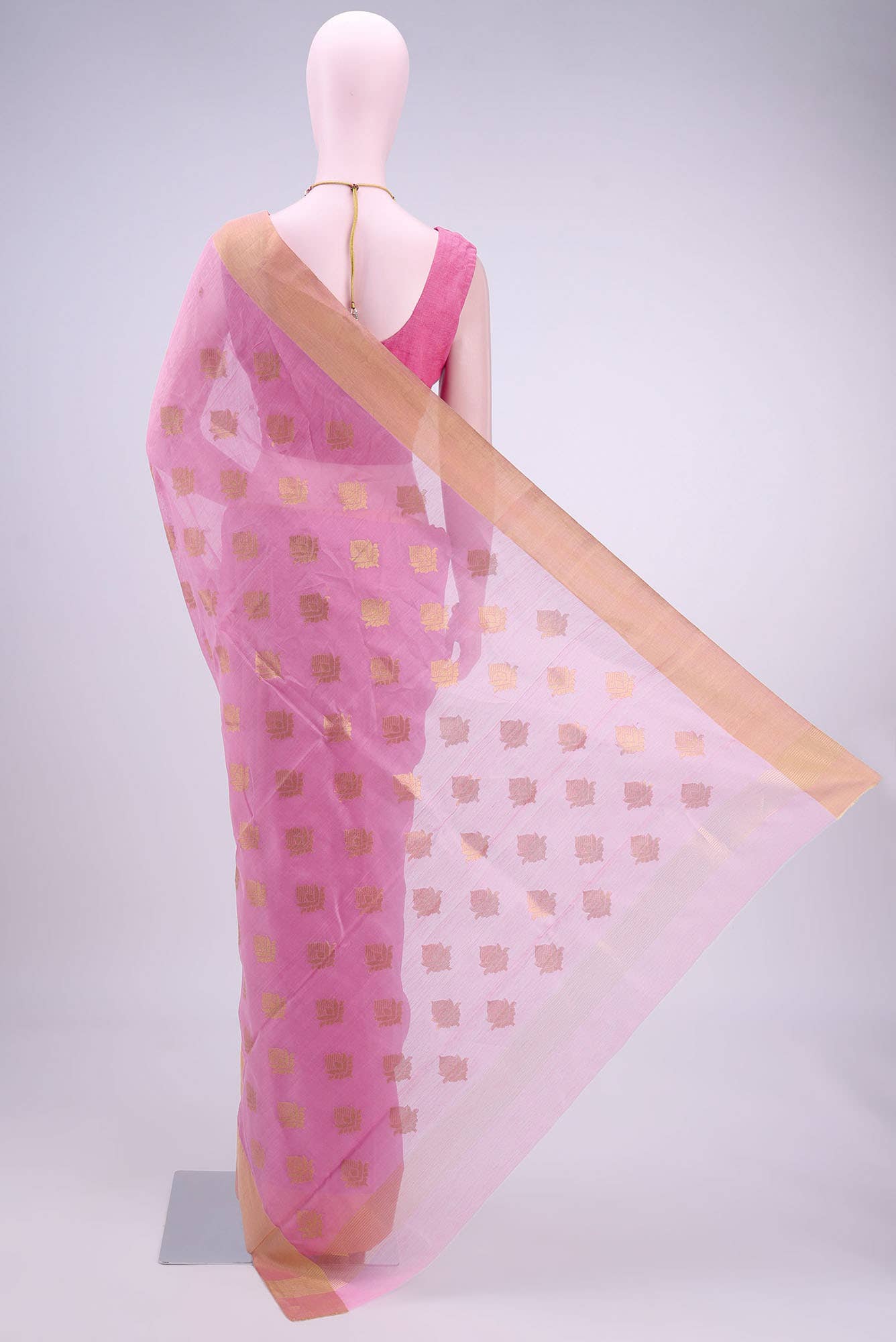 Pink Chanderi Silk Cotton Saree