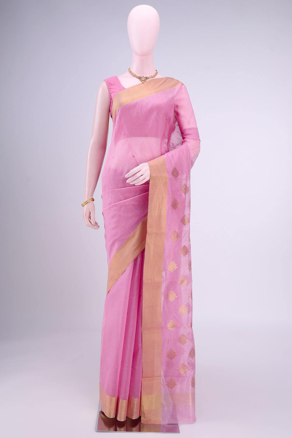 Pink Chanderi Silk Cotton Saree
