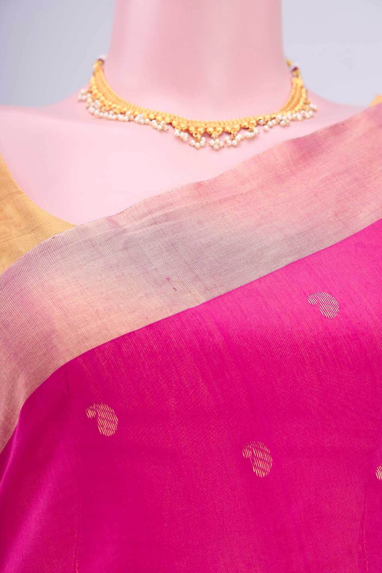 Rani Pink Chanderi Silk Cotton Saree