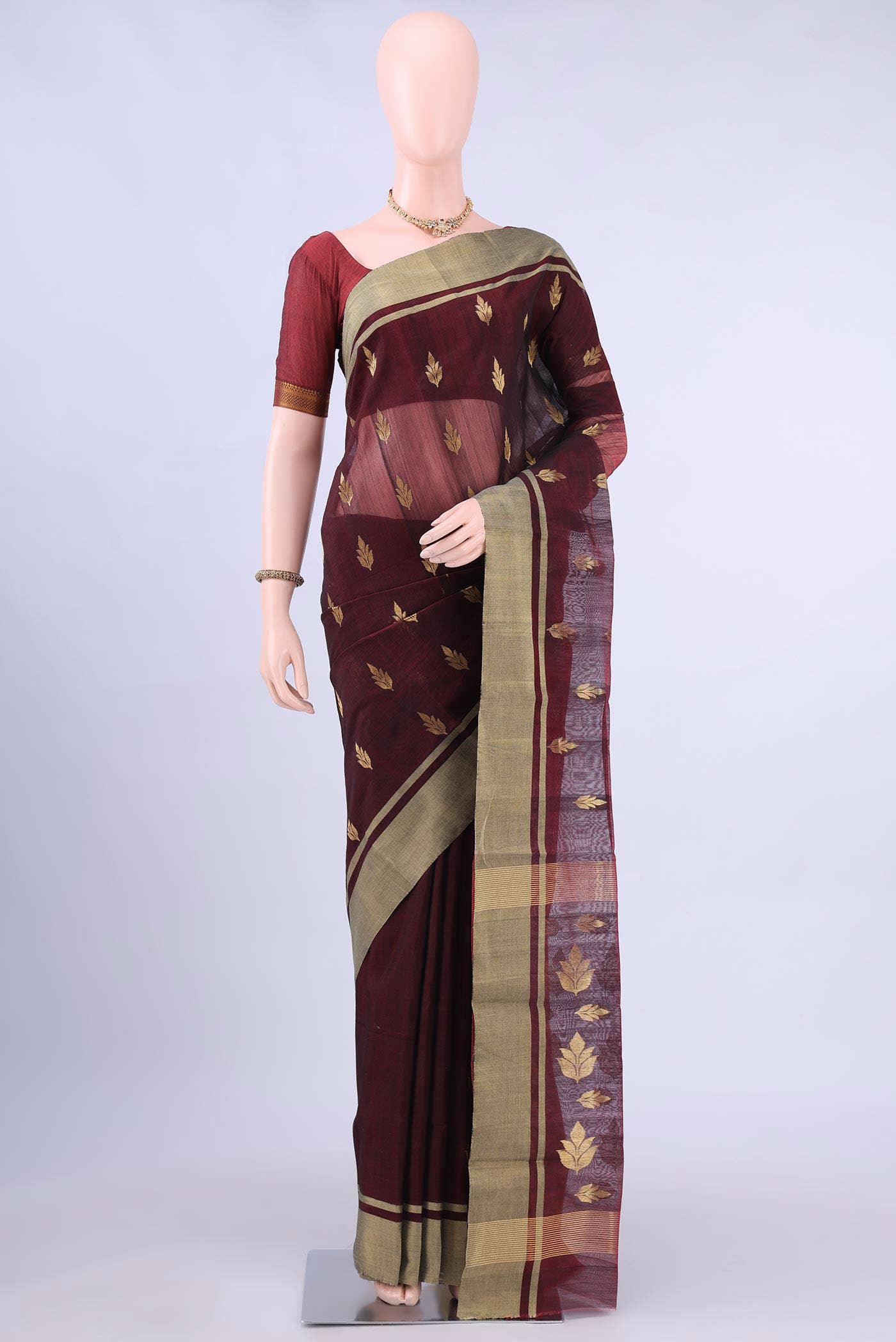 Maroon Chanderi Silk Saree