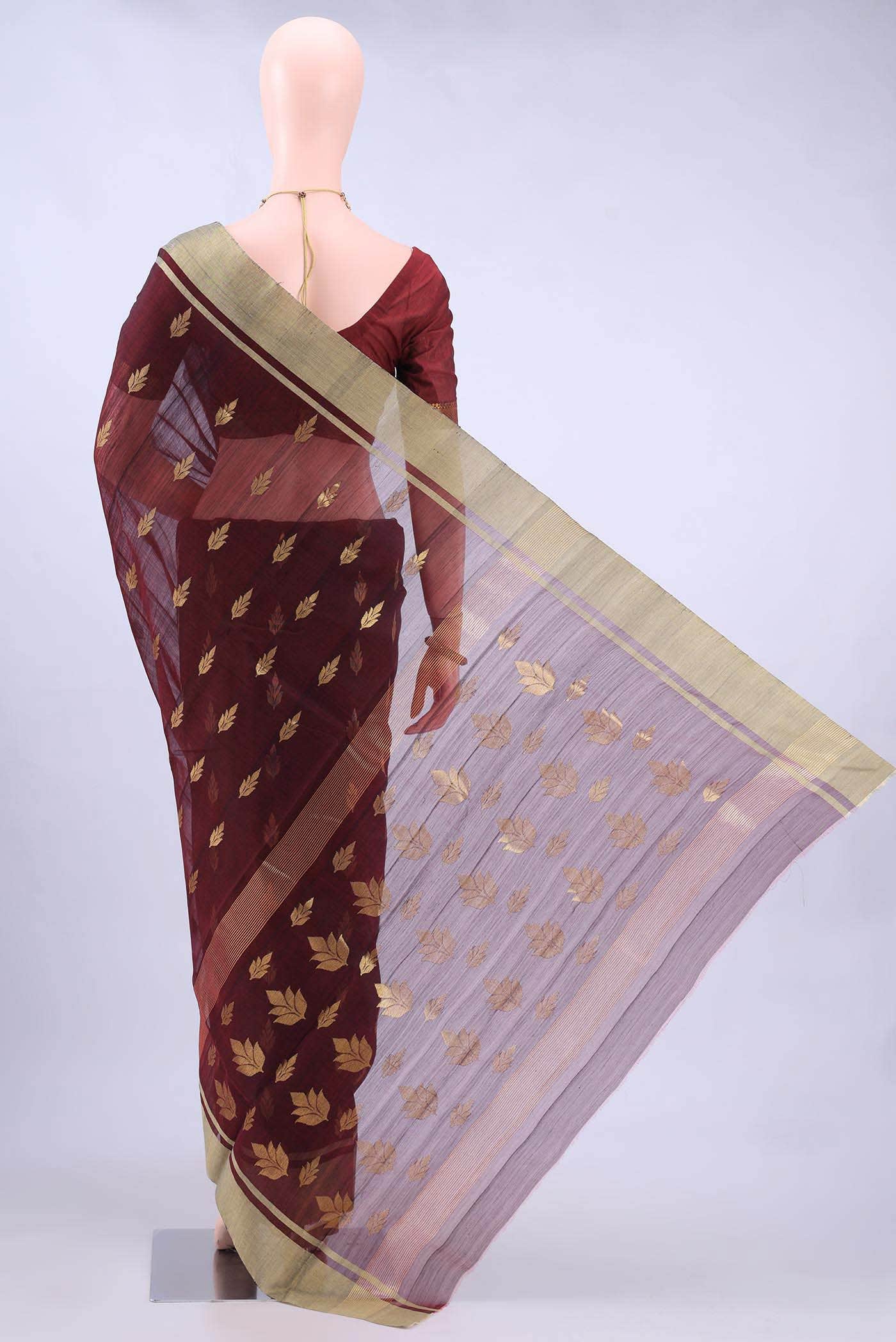 Maroon Chanderi Silk Saree