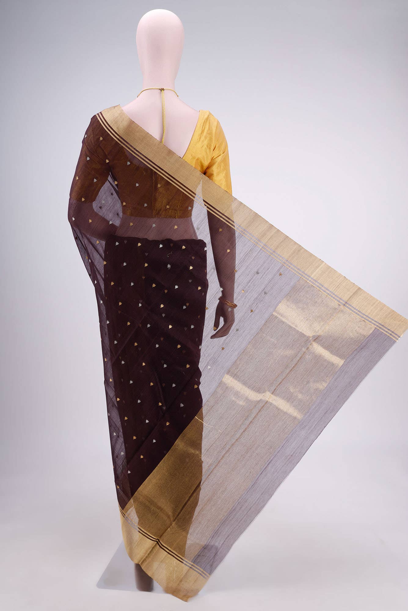 Brown Chanderi Silk Saree