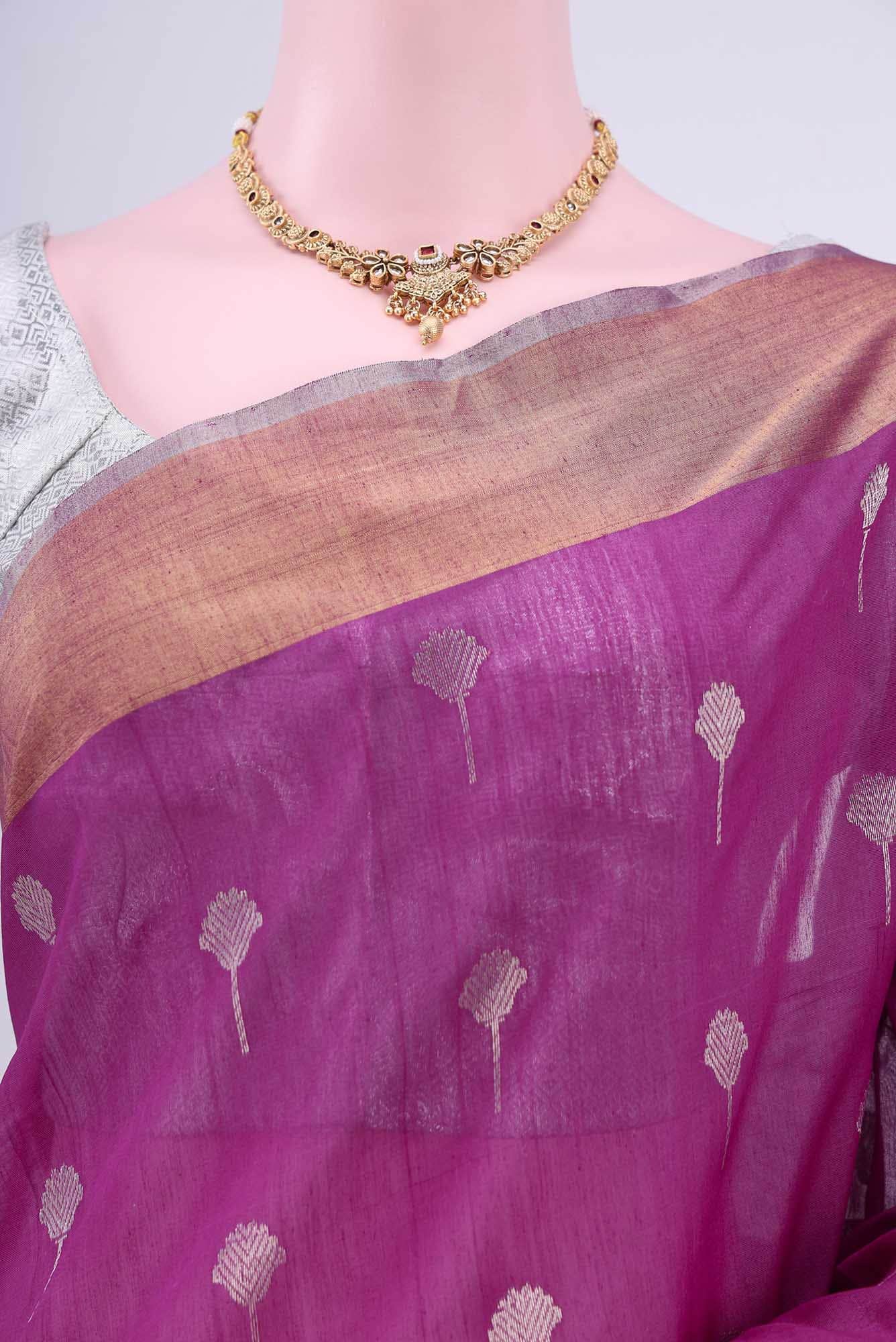Purple Chanderi Silk Cotton Saree