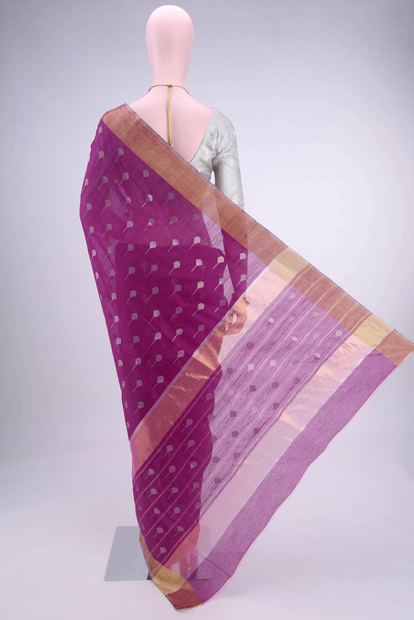 Purple Chanderi Silk Cotton Saree