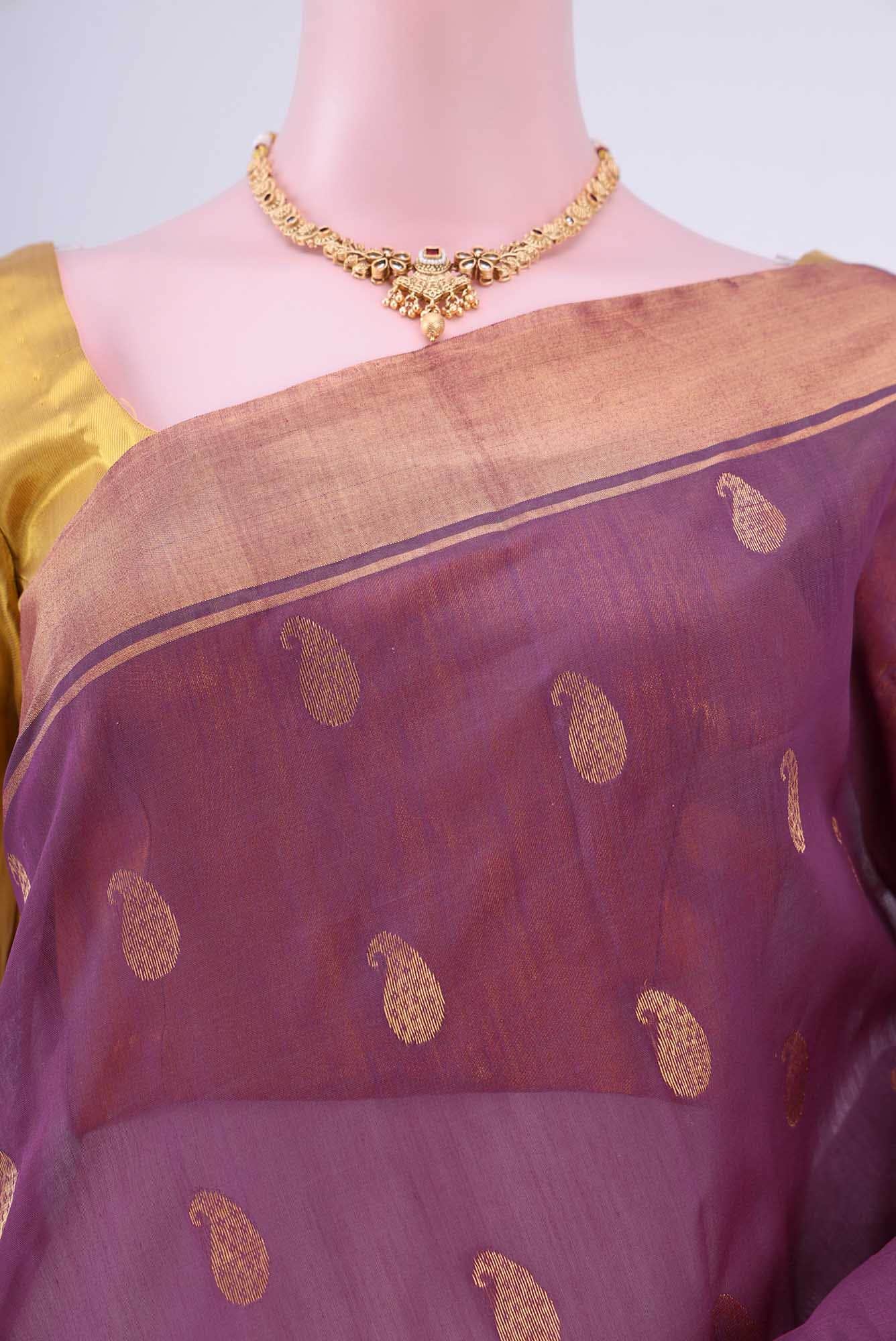 Purple Chanderi Silk Cotton Saree