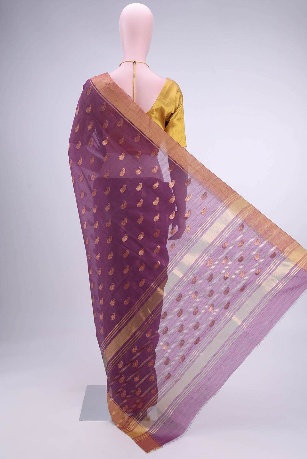 Purple Chanderi Silk Cotton Saree