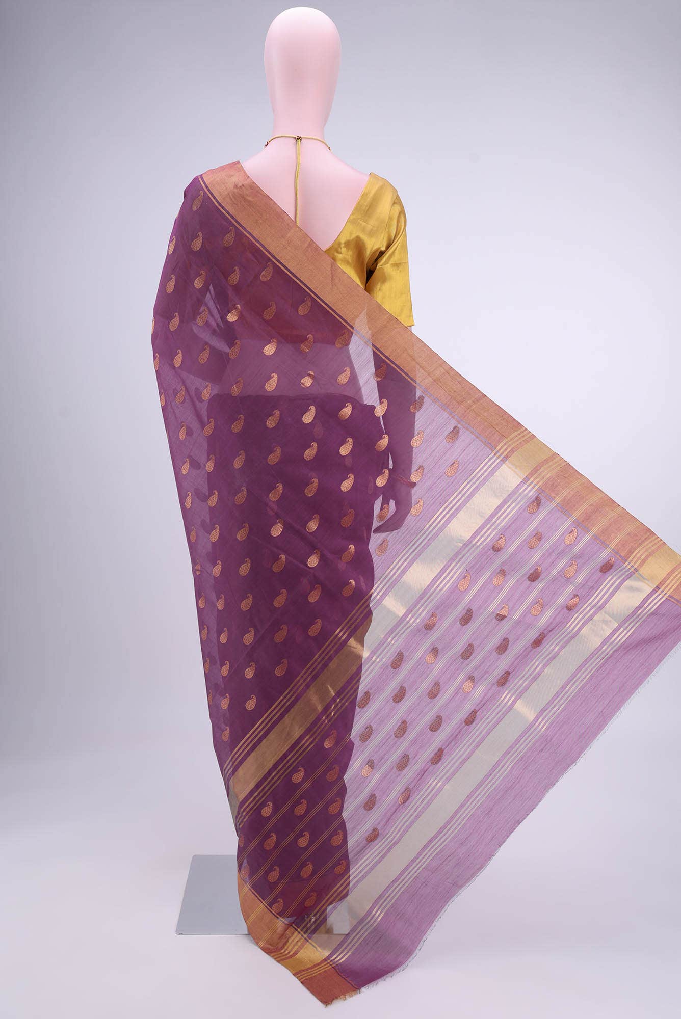 Purple Chanderi Silk Cotton Saree
