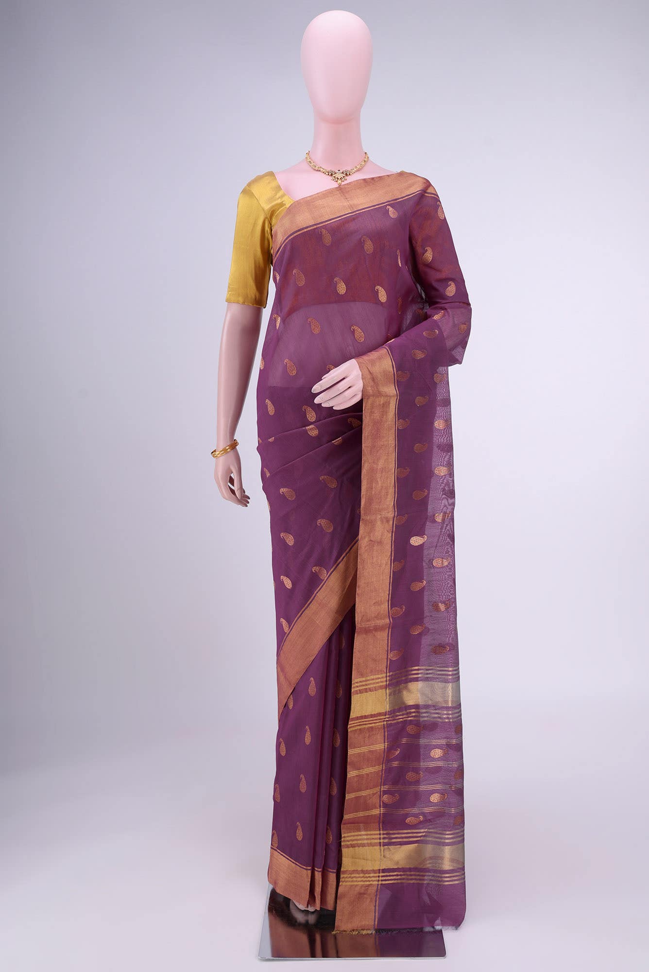 Purple Chanderi Silk Cotton Saree