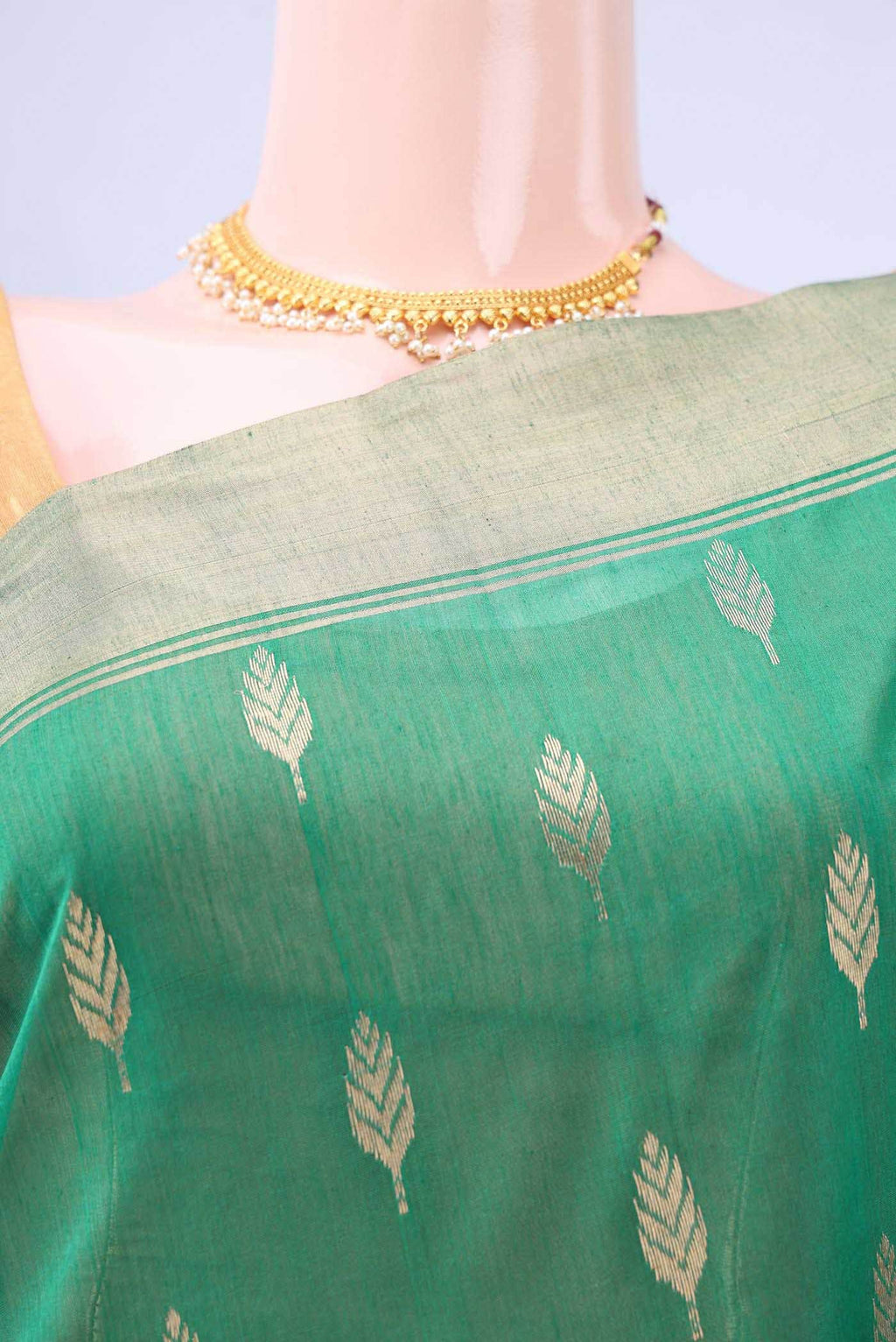 Sea Green Chanderi Silk Saree