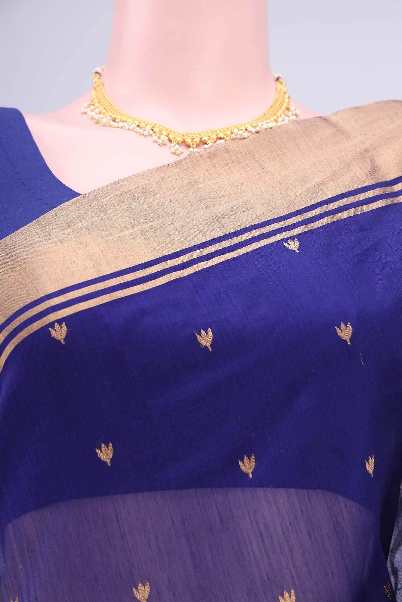 Royal Blue Chanderi Silk Cotton Saree