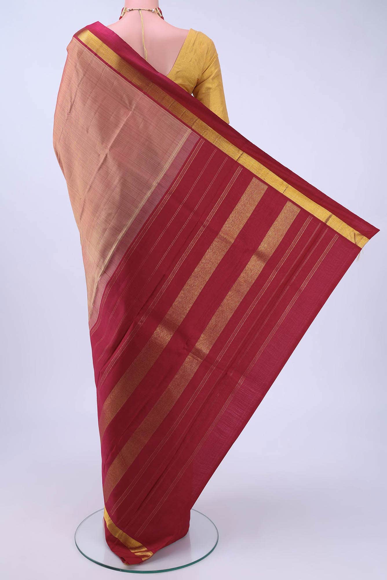Peach Kanchipuram Saree