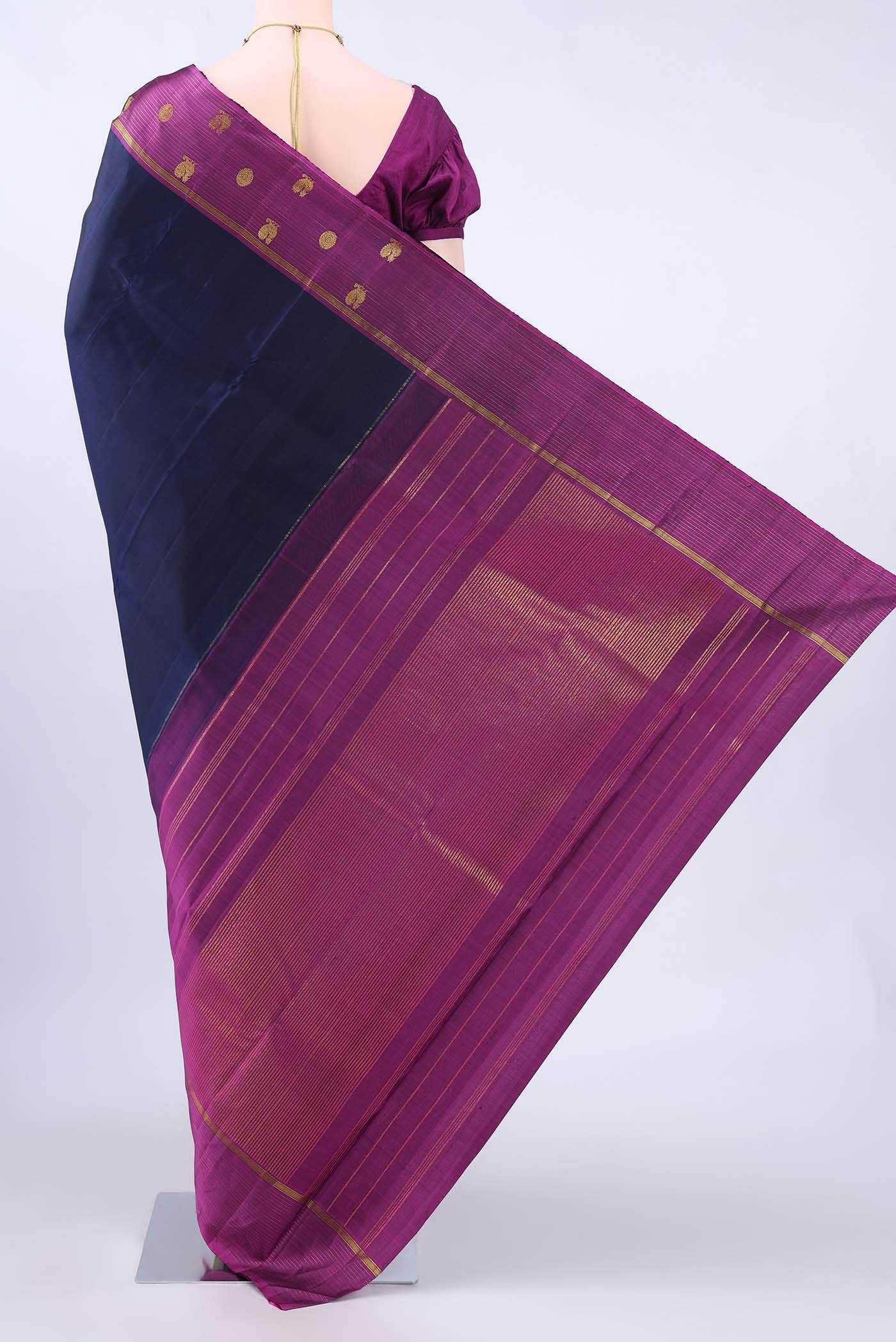 Navy Blue Kanchipuram Silk Saree