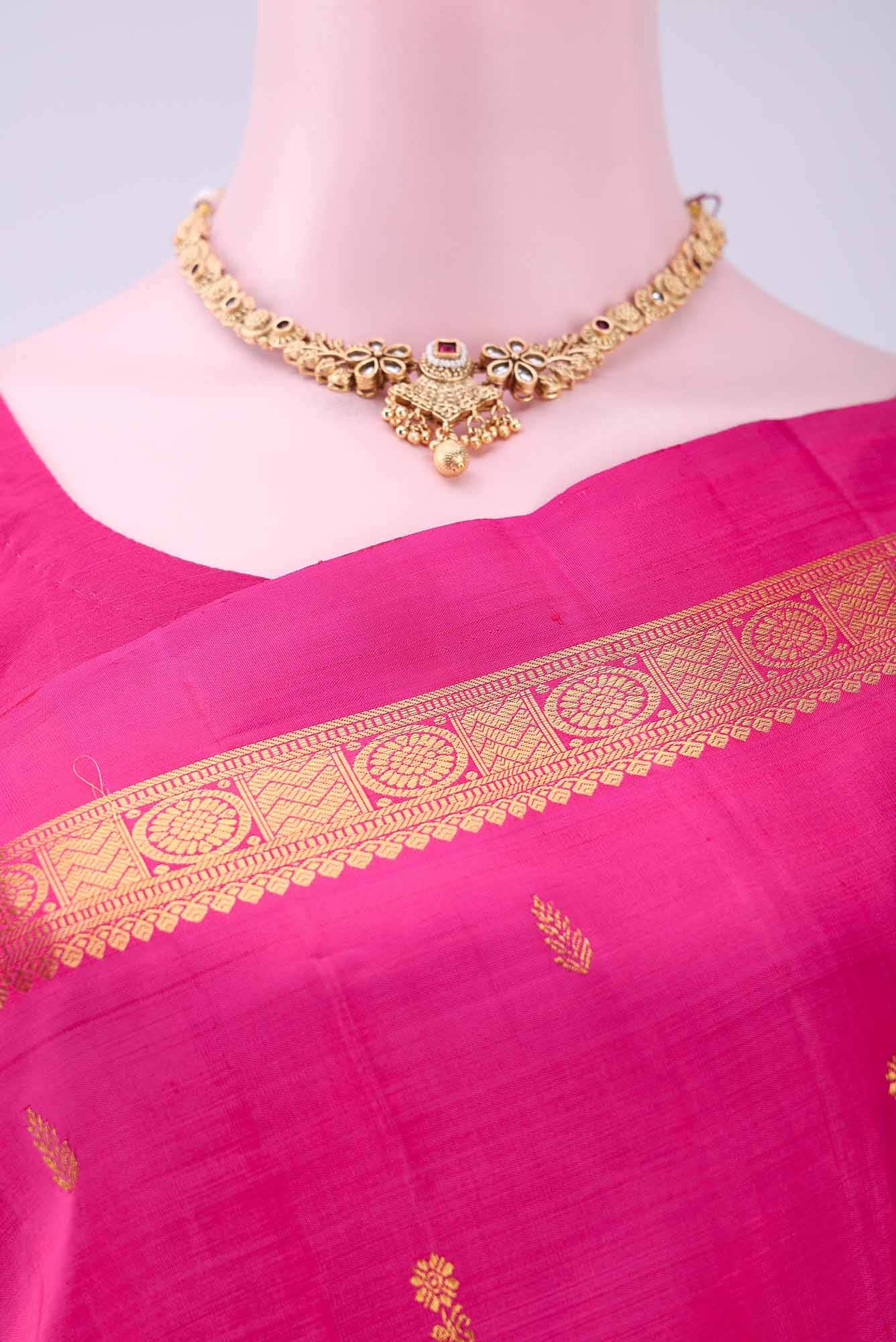 Dark Pink Kanchipuram Silk Saree