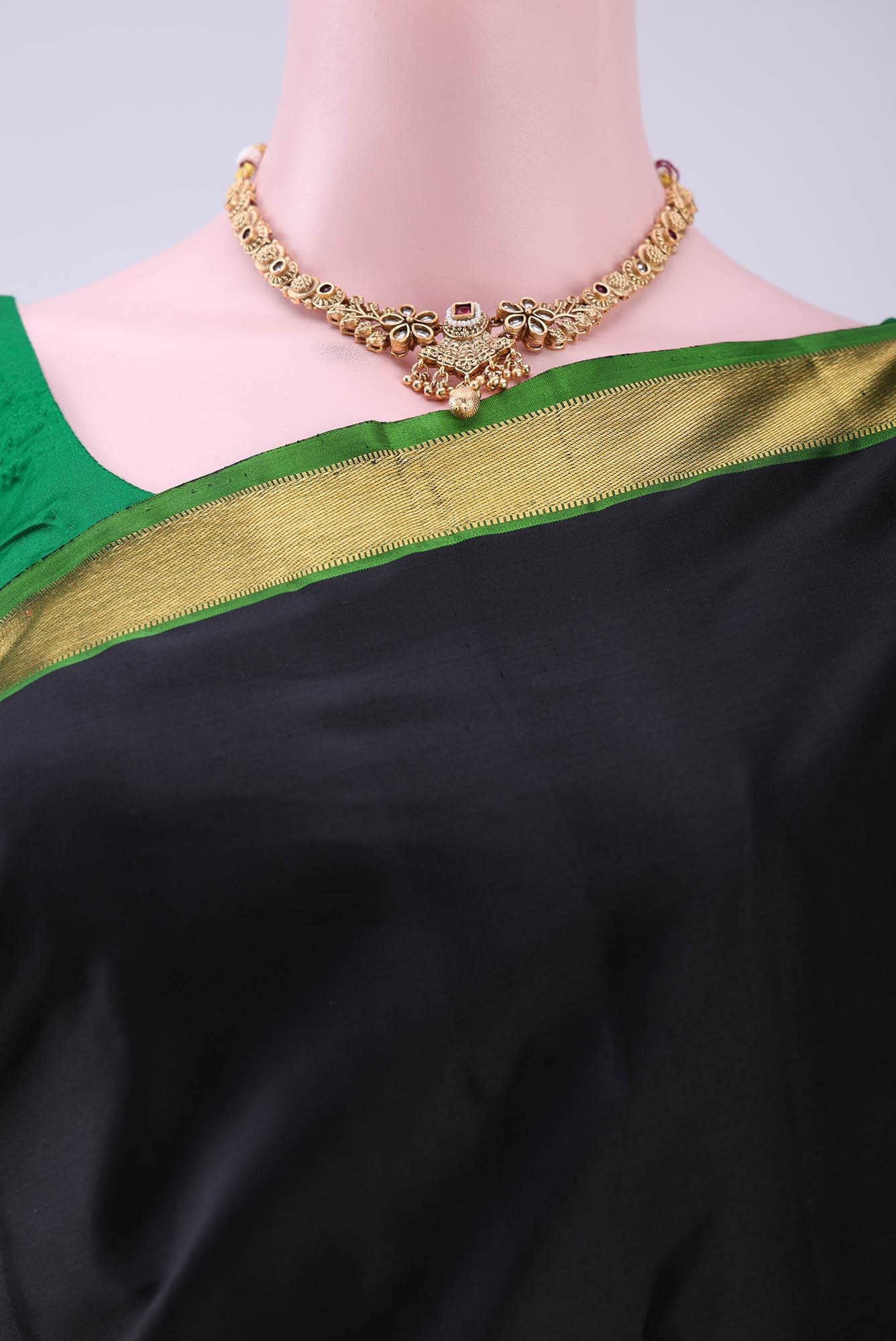 Black Kanchipuram Silk Saree