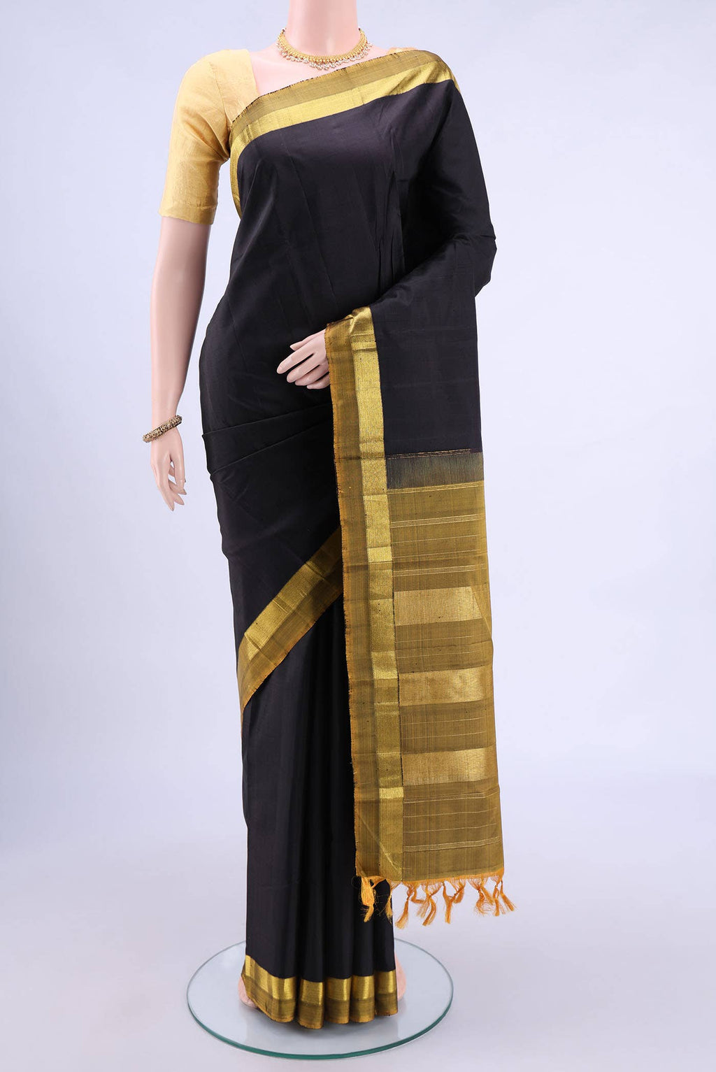 Black Kanchipuram Silk Saree