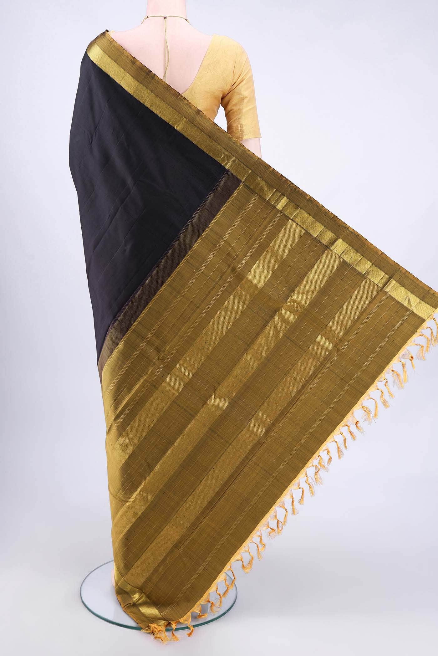 Black Kanchipuram Silk Saree