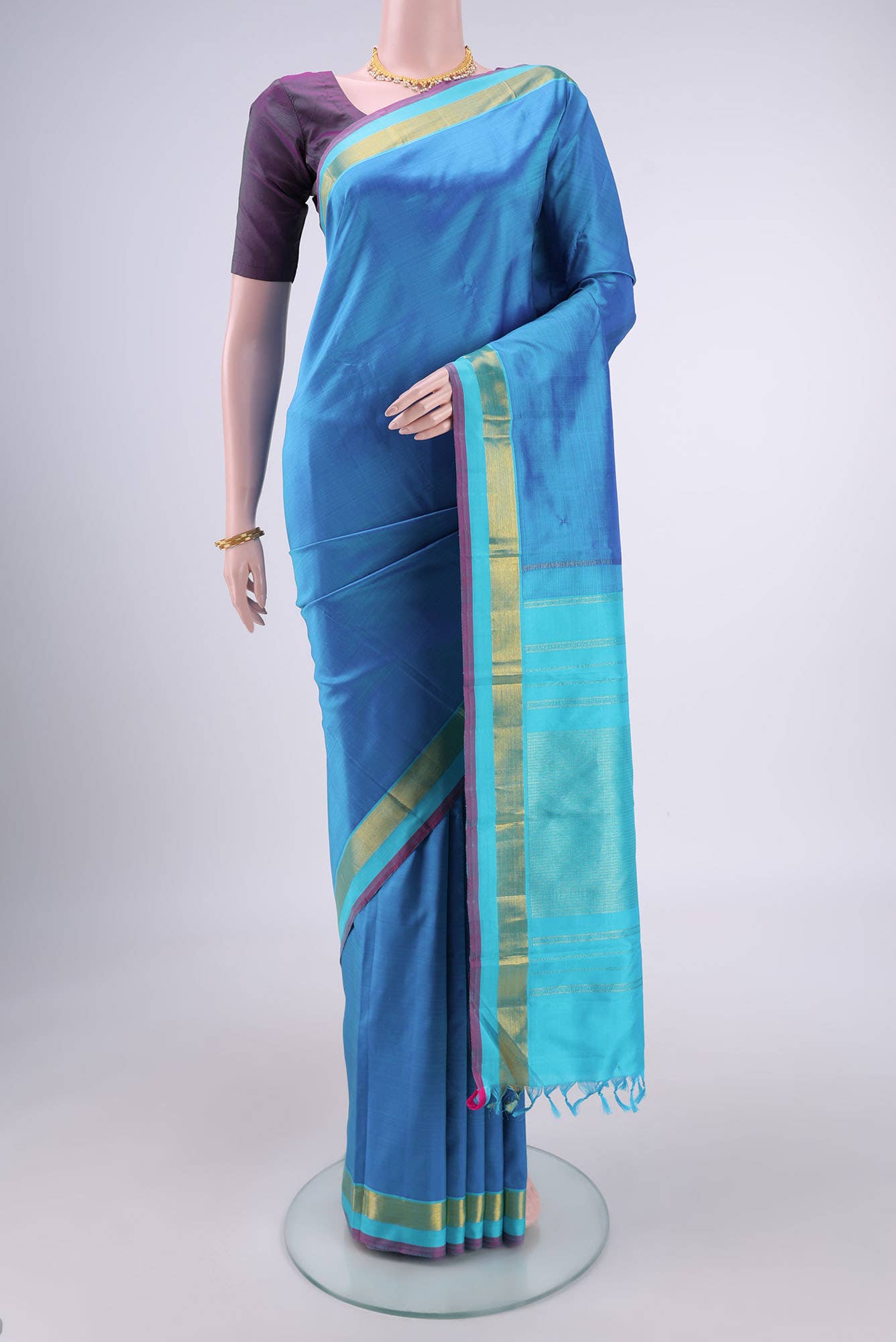 Blue Kanchipuram Silk Saree