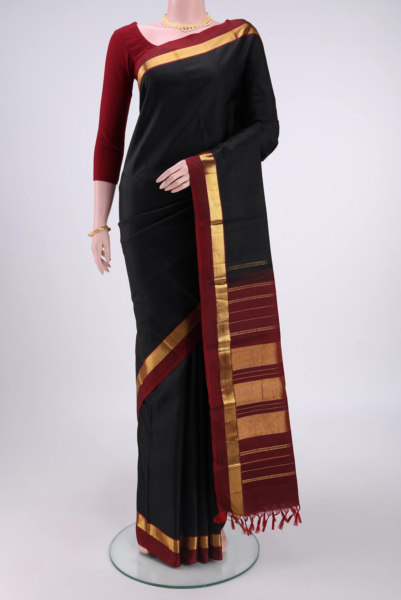 Black Kanchipuram Silk Saree