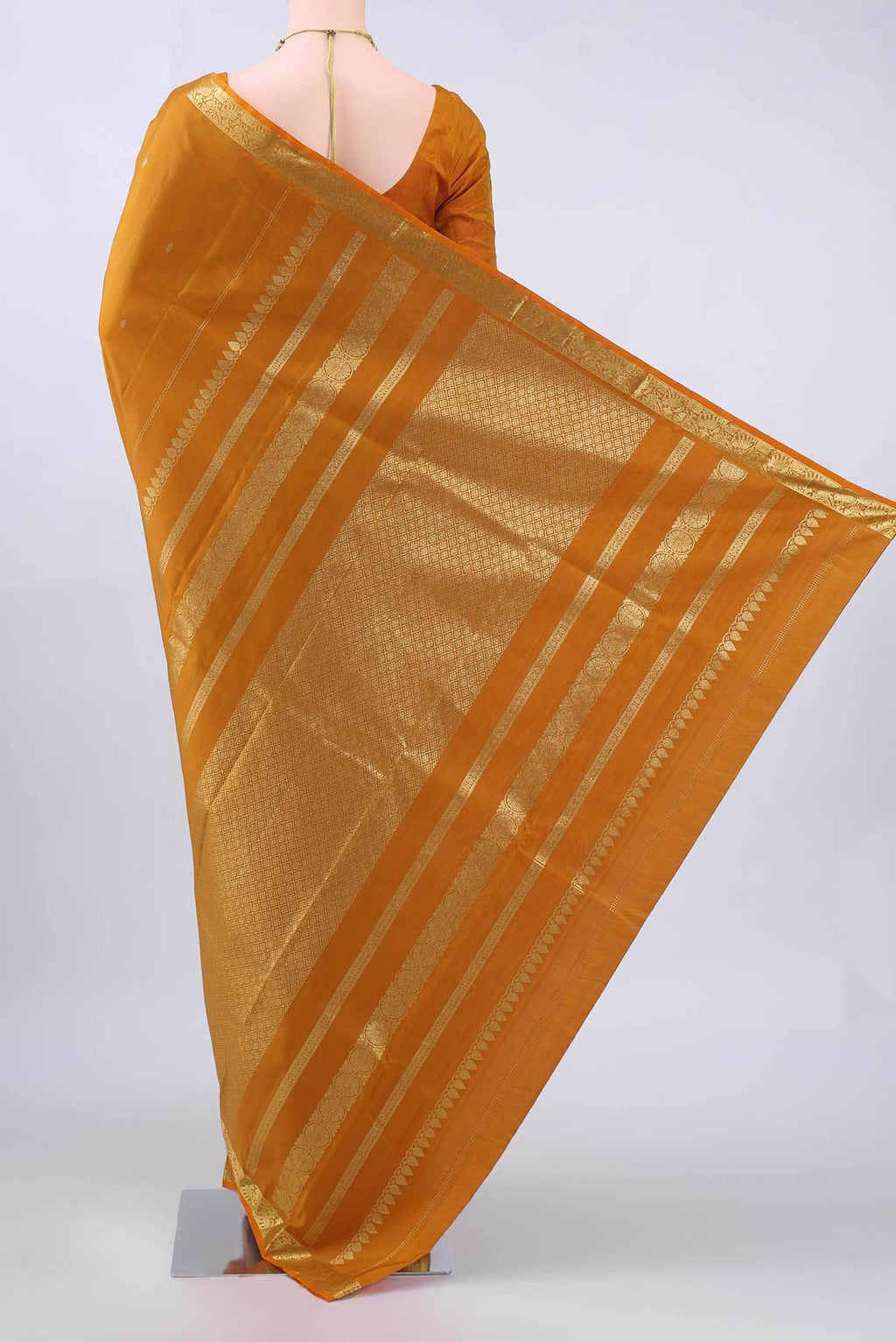 Cinnamon Kanchipuram Silk Saree