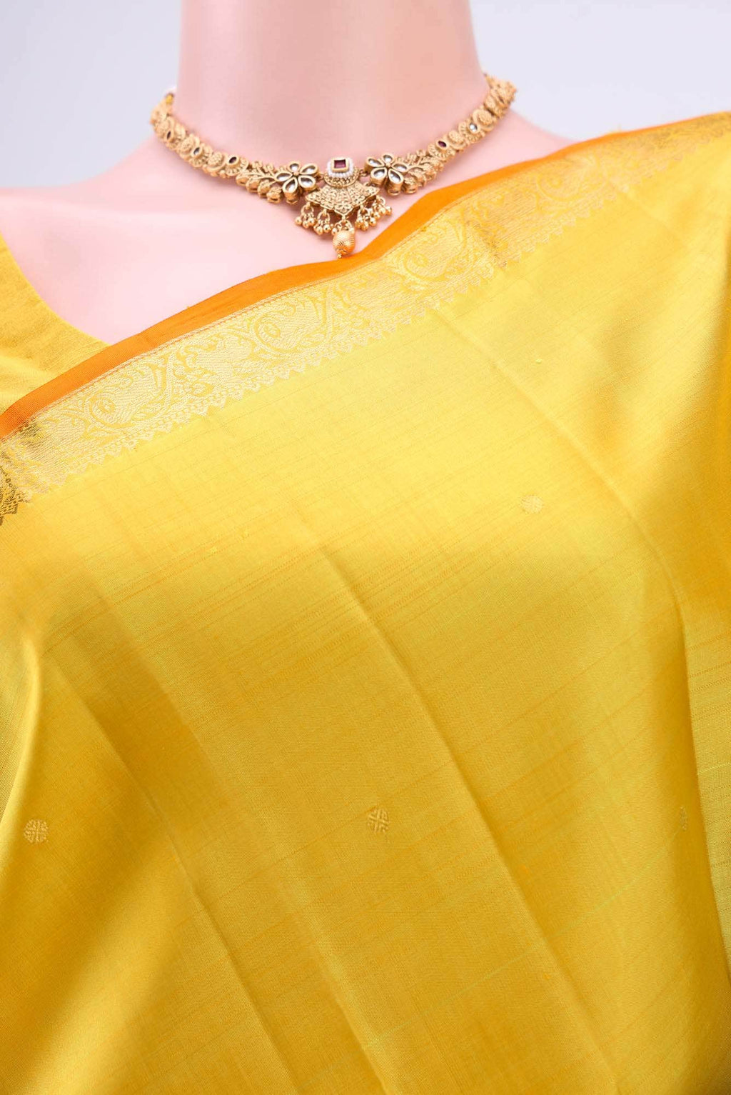 Acid Green Kanchipuram Silk Saree