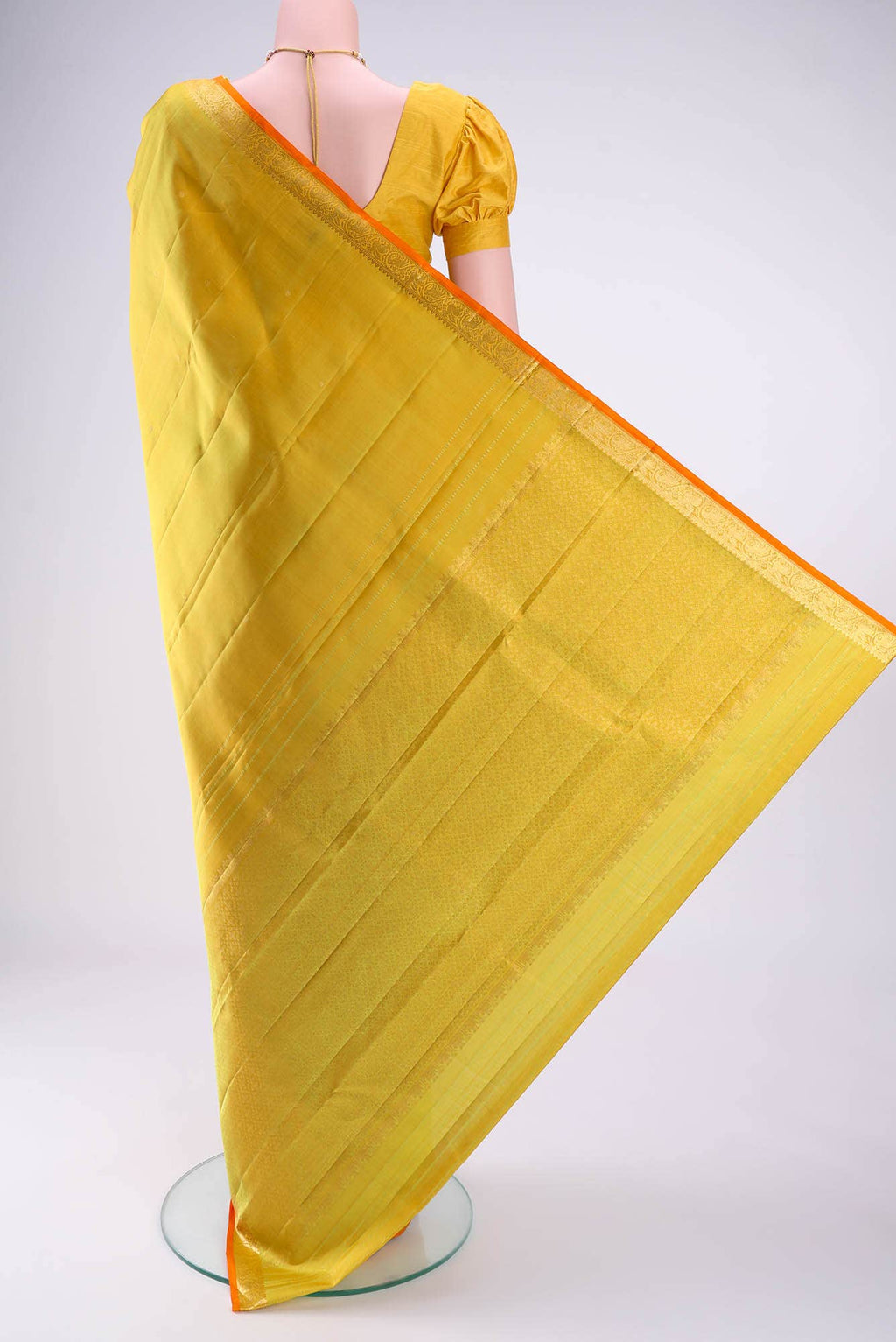 Acid Green Kanchipuram Silk Saree