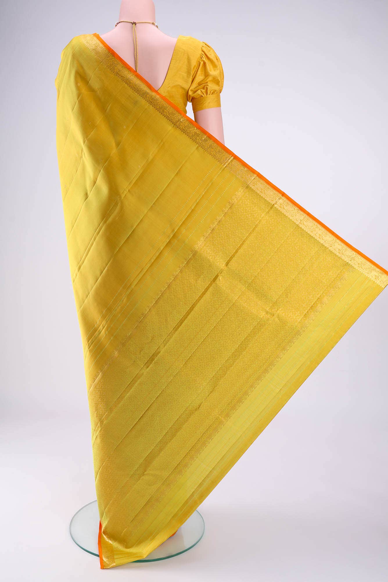 Acid Green Kanchipuram Silk Saree