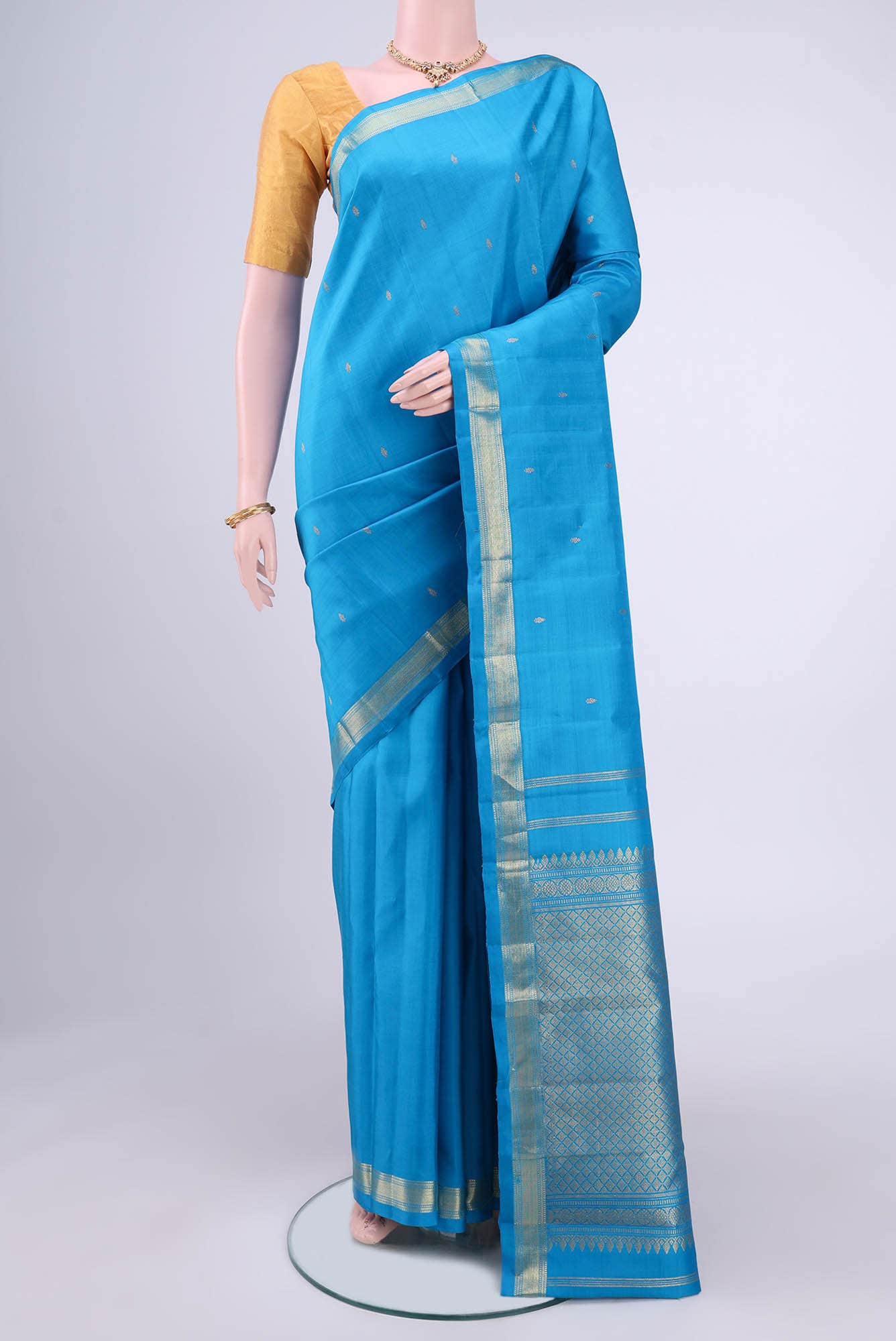 Blue Kanchipuram Silk Saree